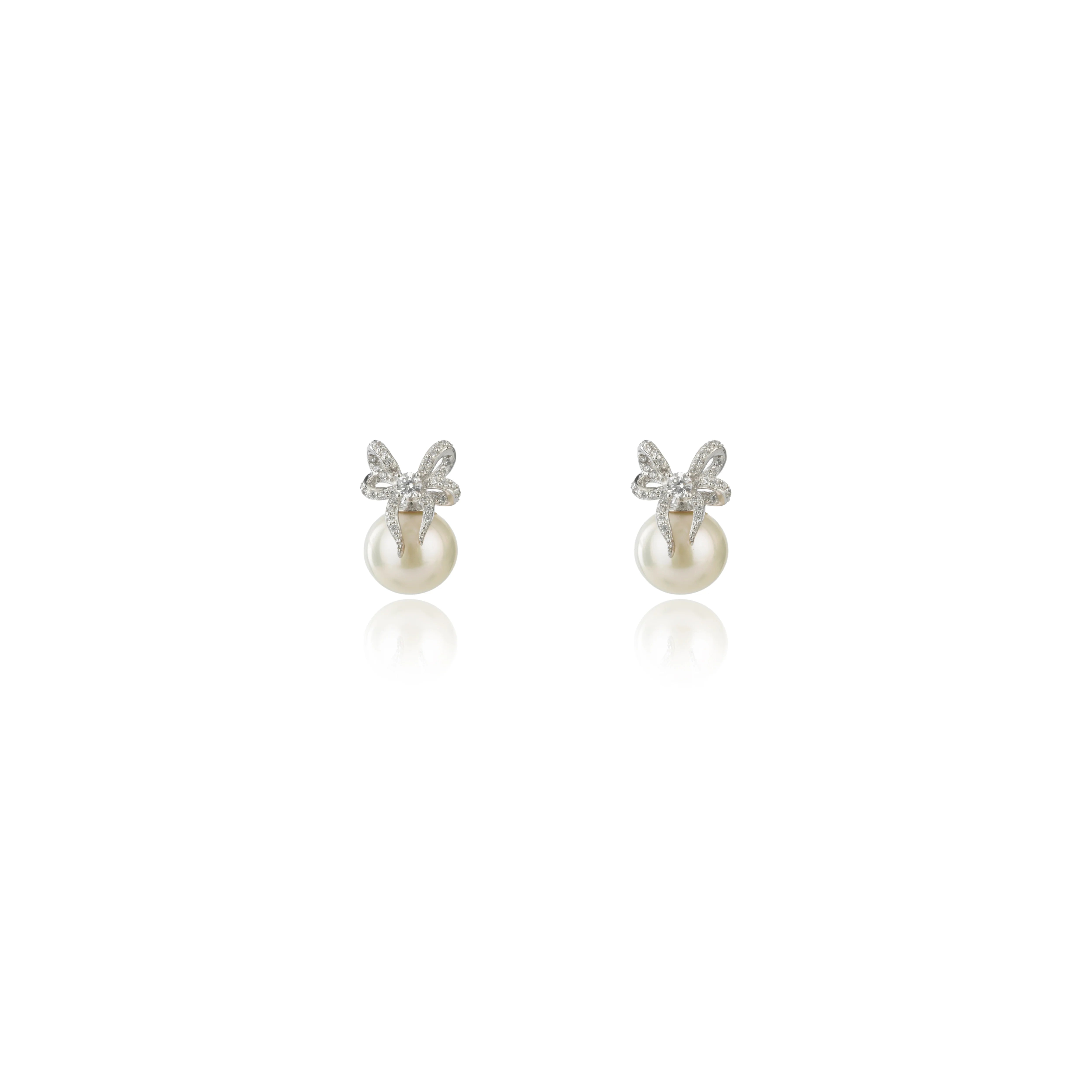 Georgini Sweetheart Bow Freshwater Pearl Earrngs