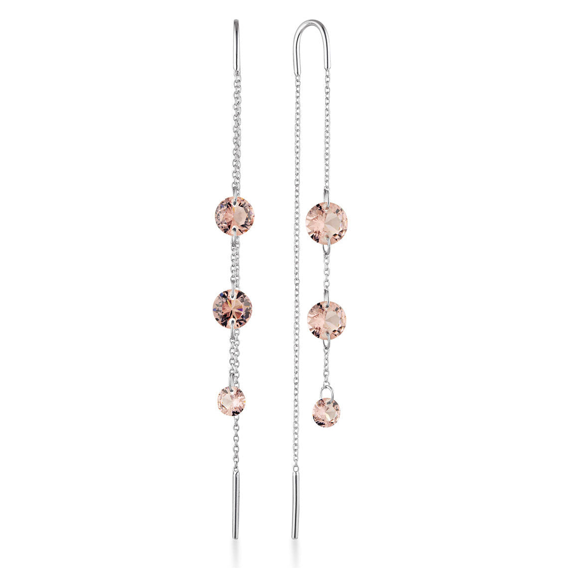 Georgini Mirage Ethereal Morganite Threader Earring Silver