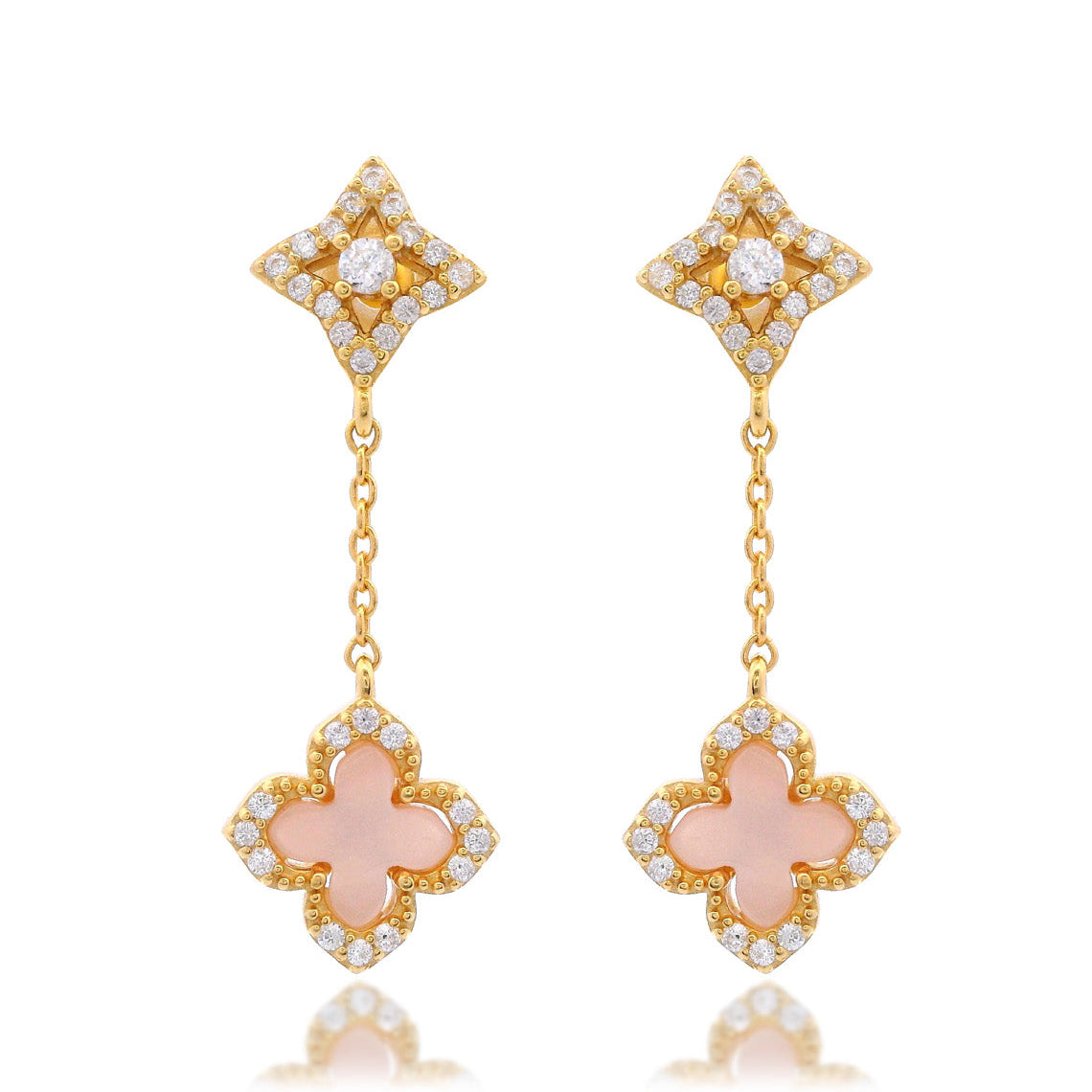 Georgini Sydney Soiree Fairwater Mother of Pearl Drop Earrings Gold