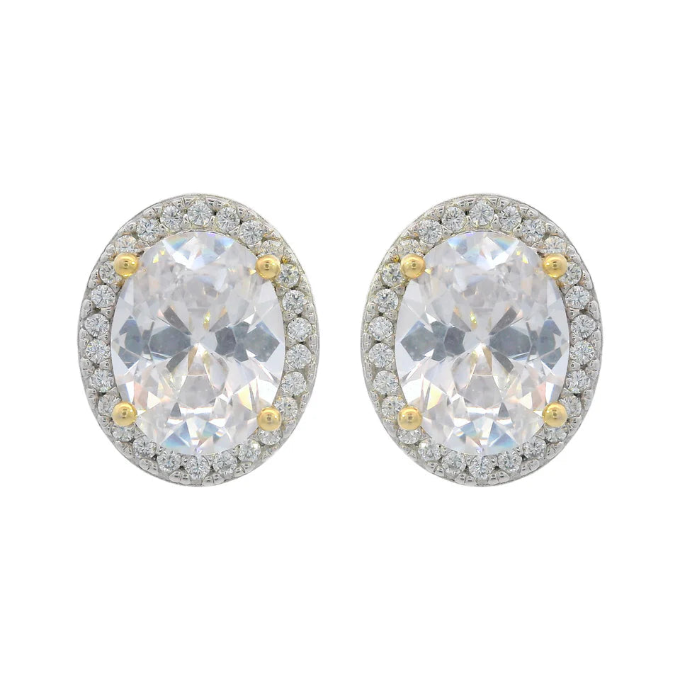 Georgini Midnight Velvet Limited Edition Selene Two-Tone Moonlight Oval Earrings