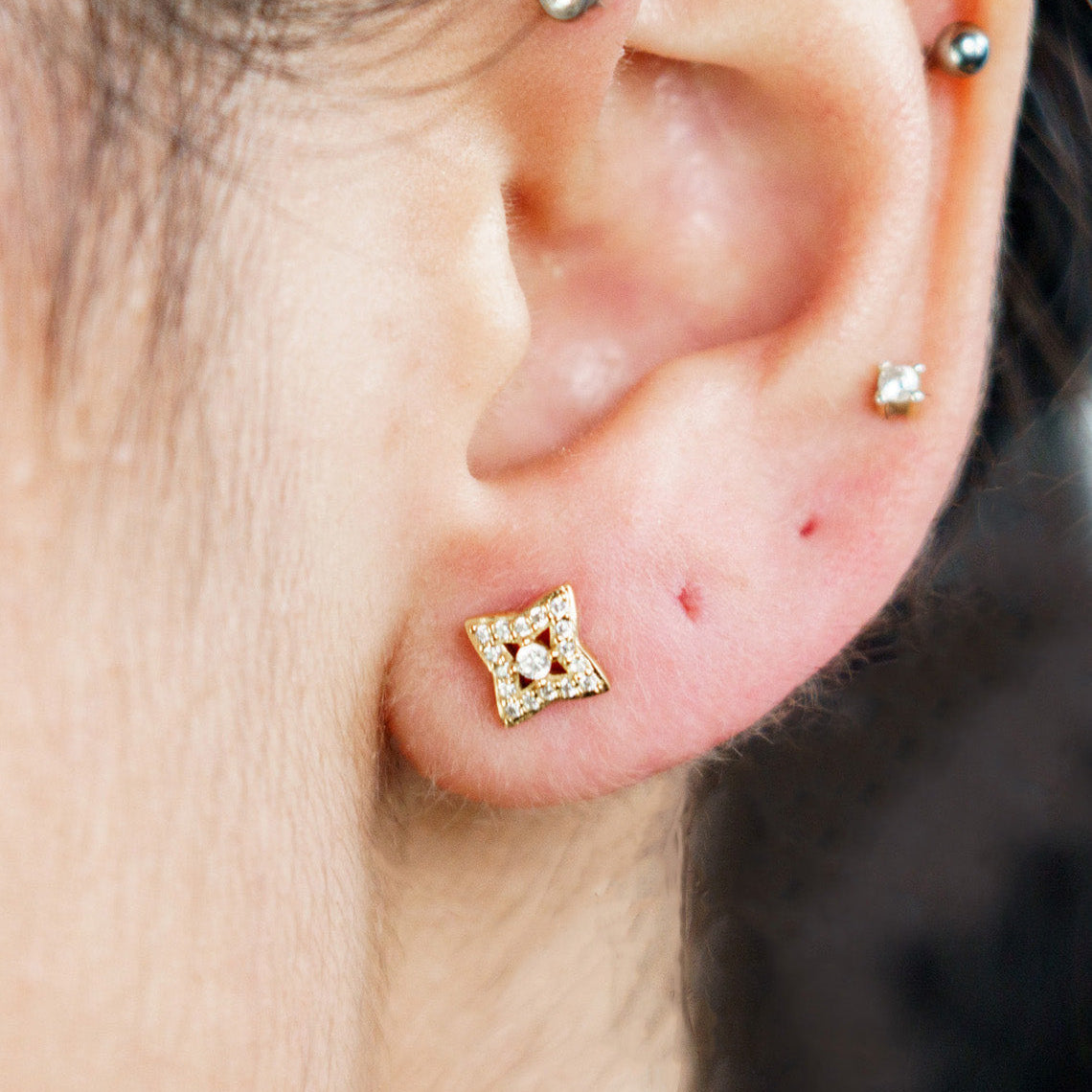 Georgini Midnight Velvet Fairwater Petite Earrings Gold