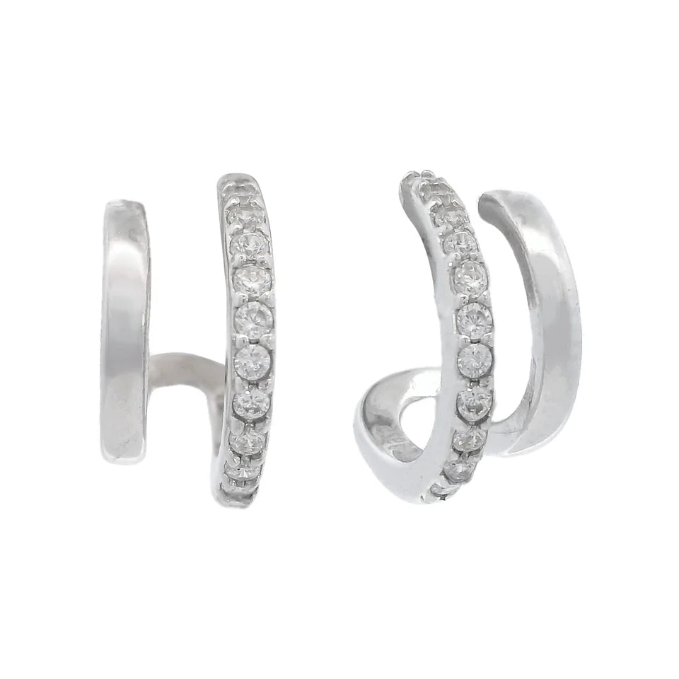 Georgini Midnight Velvet Ratri Double Earring Silver