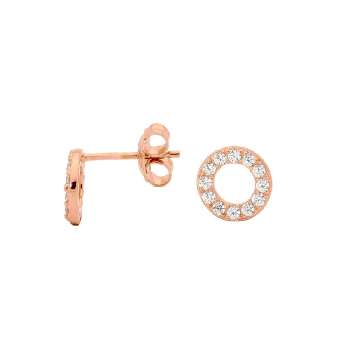 Baby Circle Cubic Zirconia Stud Earring Rose Gold