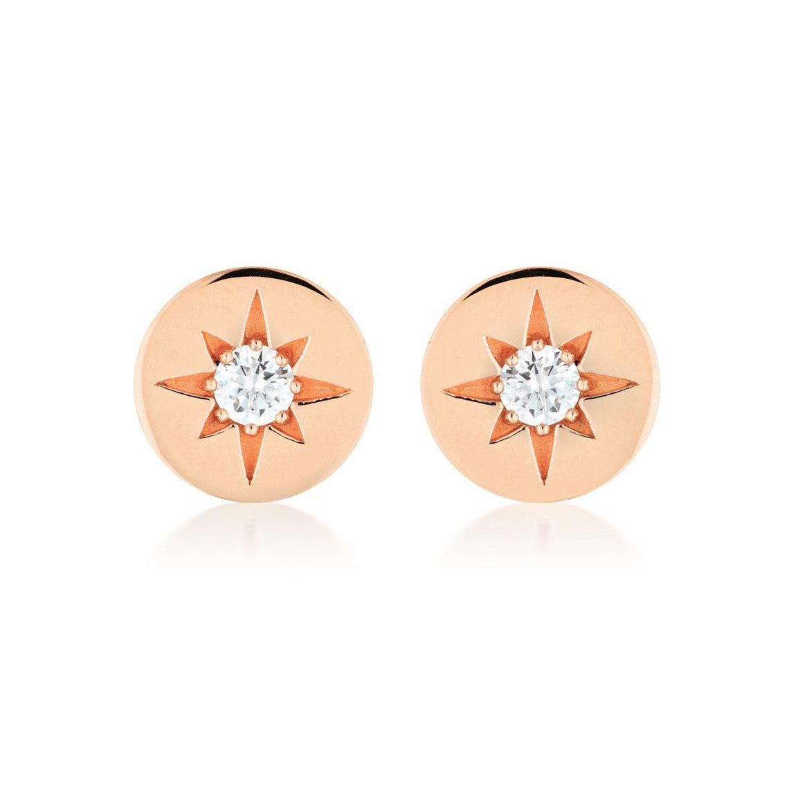 Stellar Lights Rose Gold Stud Earrings