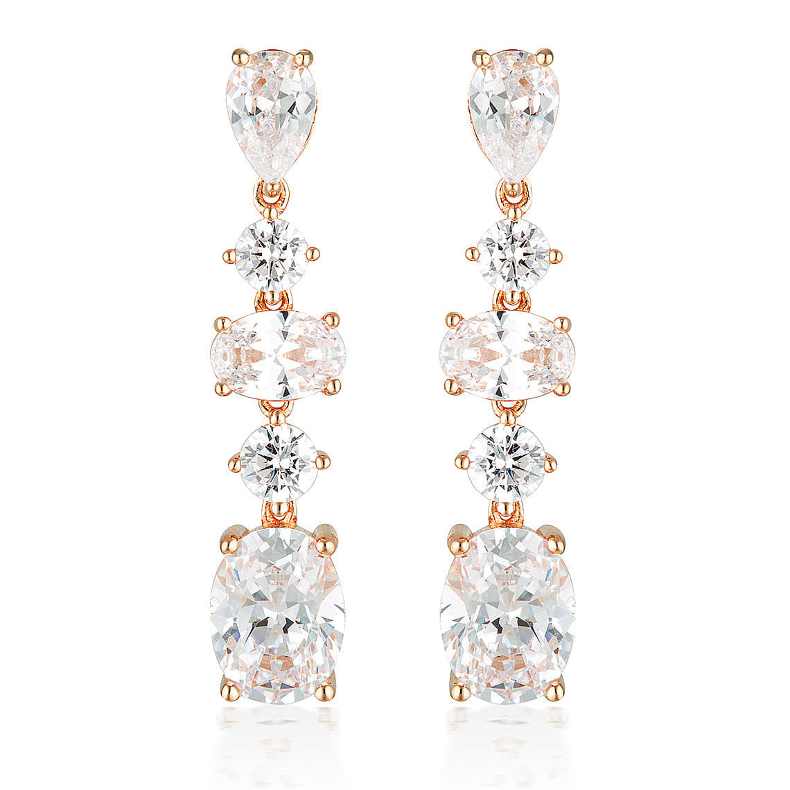 Iconic Bridal Christina Earrings Rose Gold