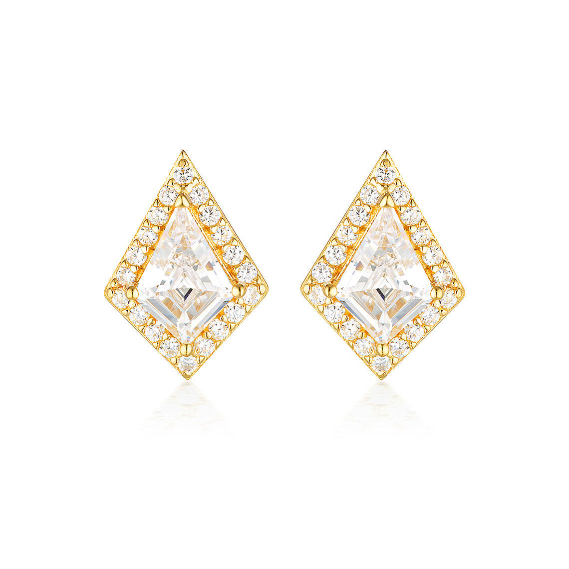 Rock Star Shield Gold Earrings