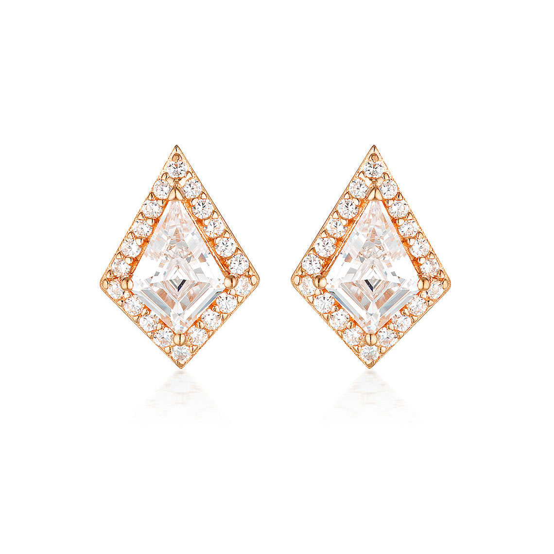 Rock Star Shield Rose Gold Earrings