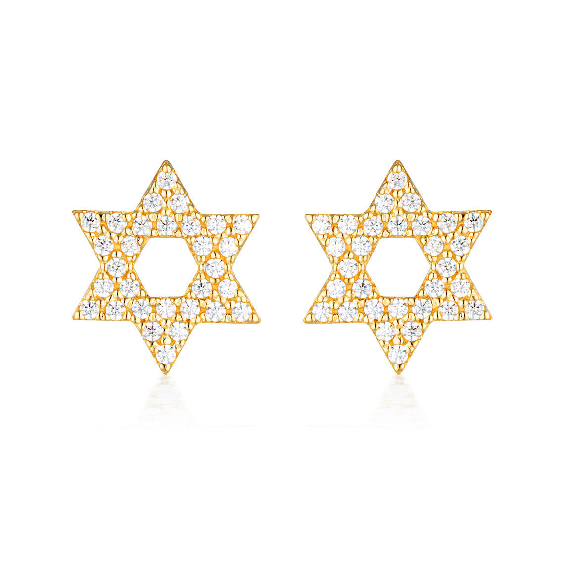Rock Star Star Of David Gold Earrings