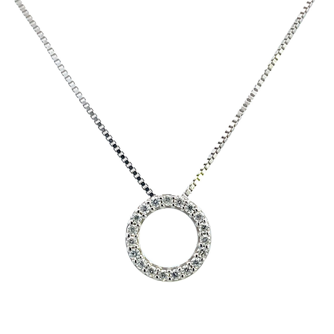 Circle 0.15tcw in 9ct White Gold Pendant