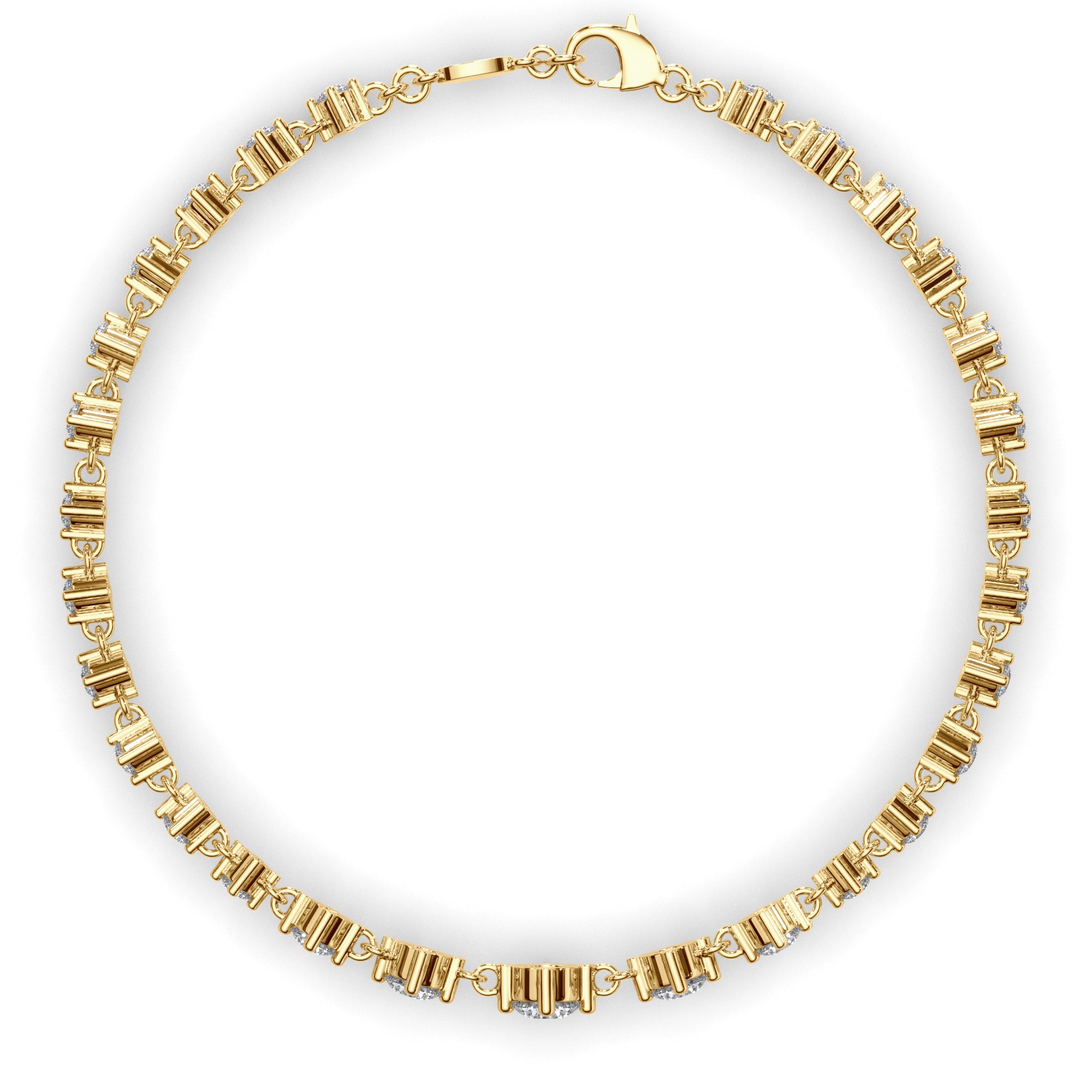 Round Brilliant Cut Natural Mined Diamond Tennis Bracelet