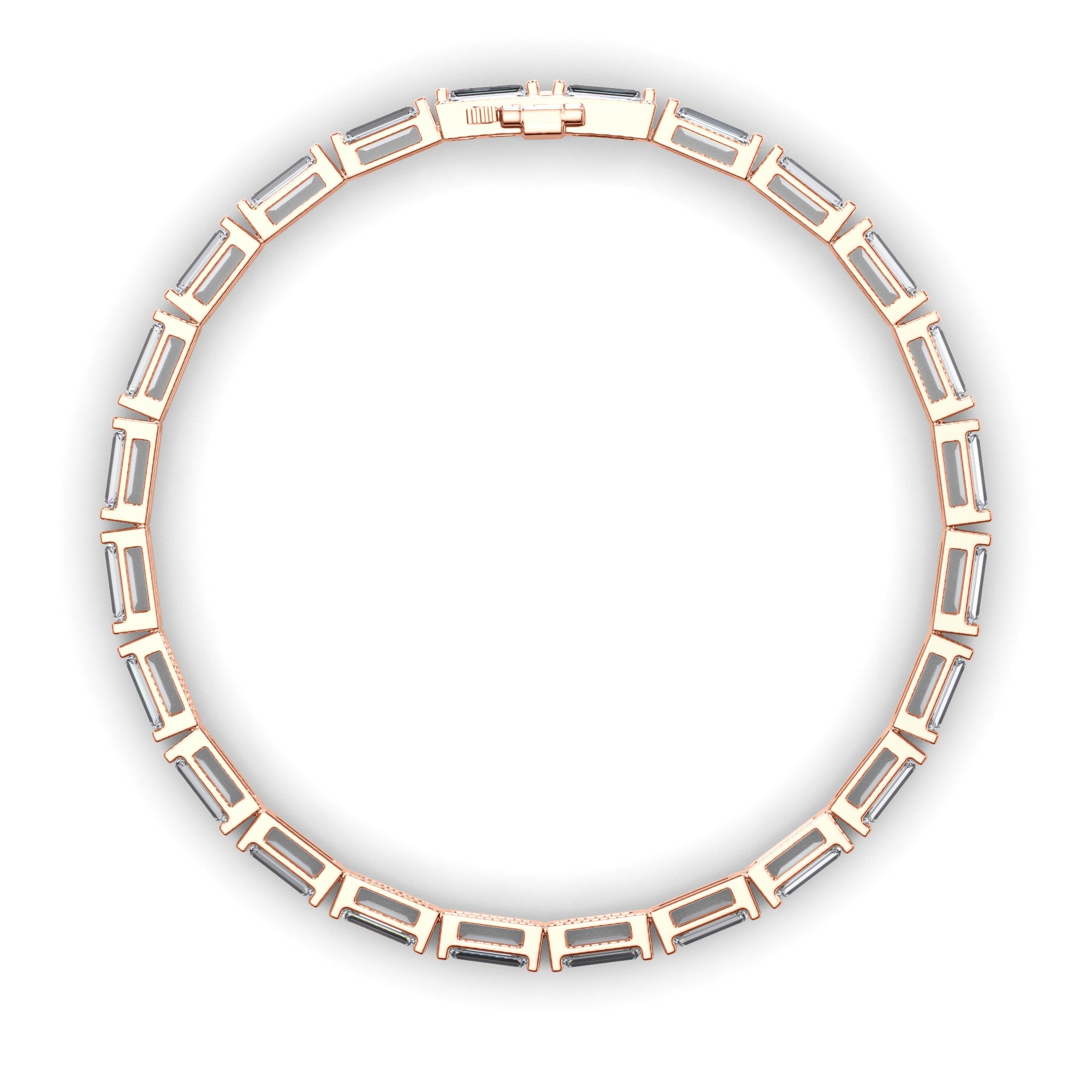 Baguette Cut Natural Mined Diamond Tennis Bracelet