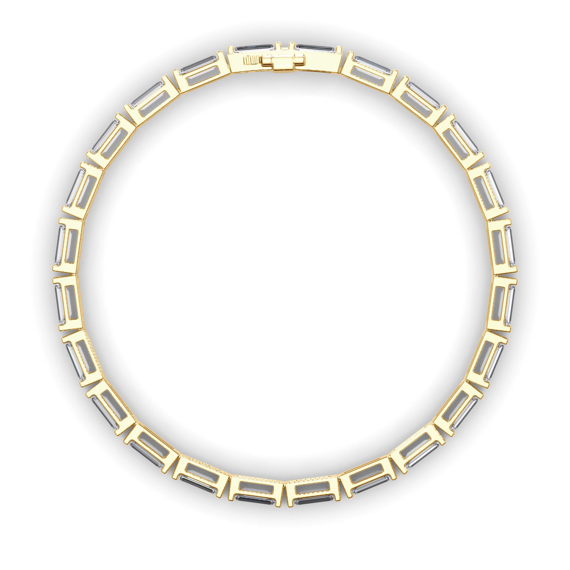 Baguette Cut Natural Mined Diamond Tennis Bracelet