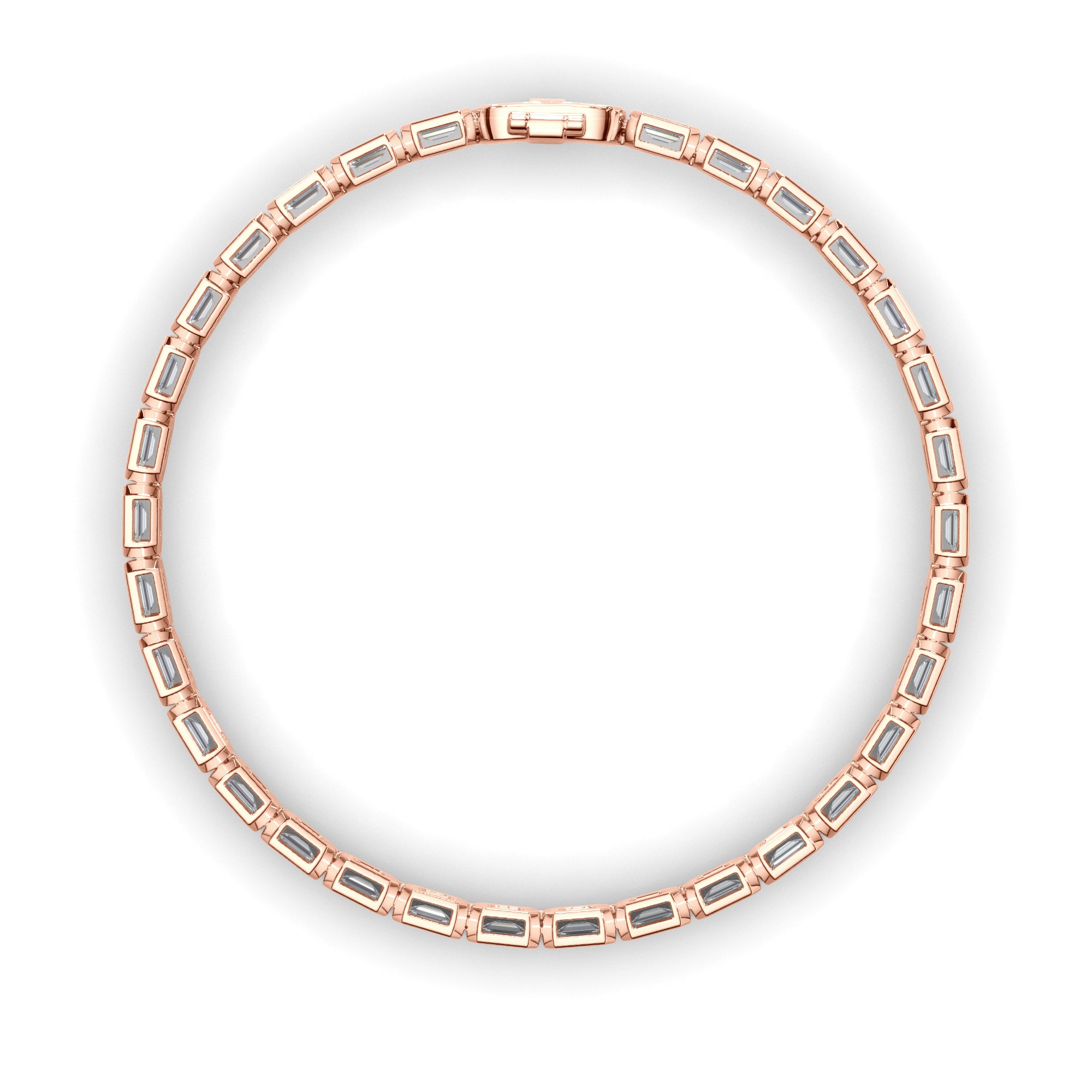 Emerald Cut Laboratory Grown Diamond Tennis Bracelet