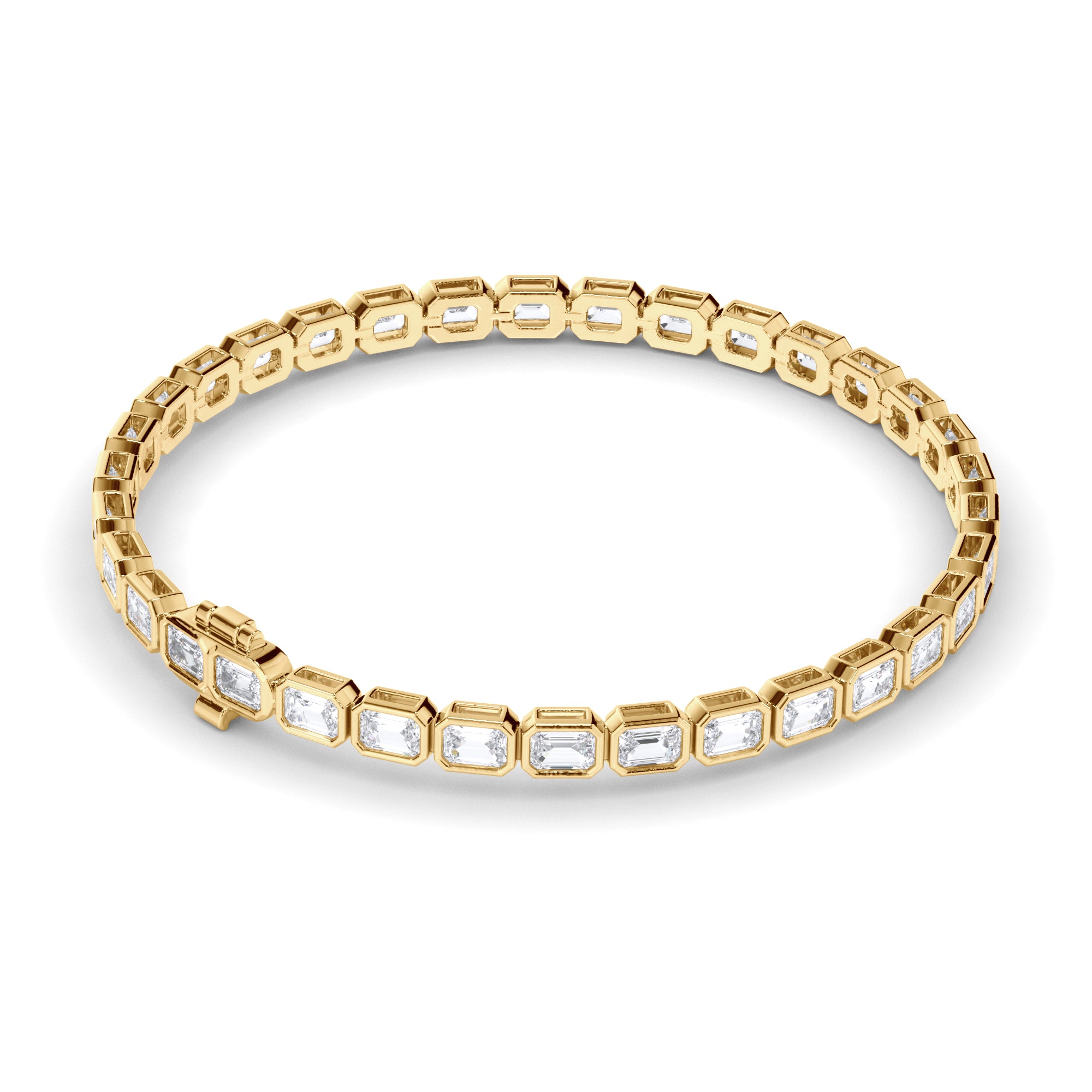 Emerald Cut Laboratory Grown Diamond Tennis Bracelet