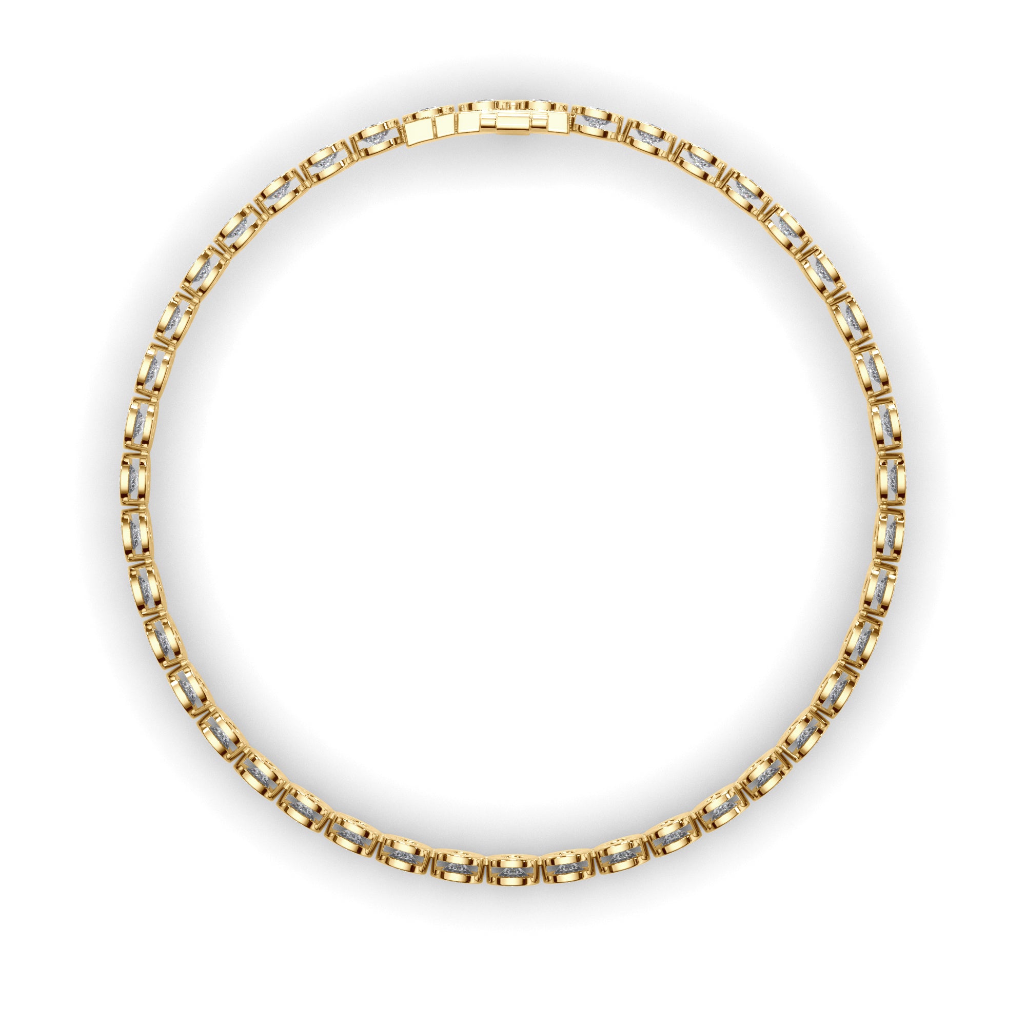 Round Brilliant Cut Laboratory Grown Diamond Bezel Set Tennis Bracelet