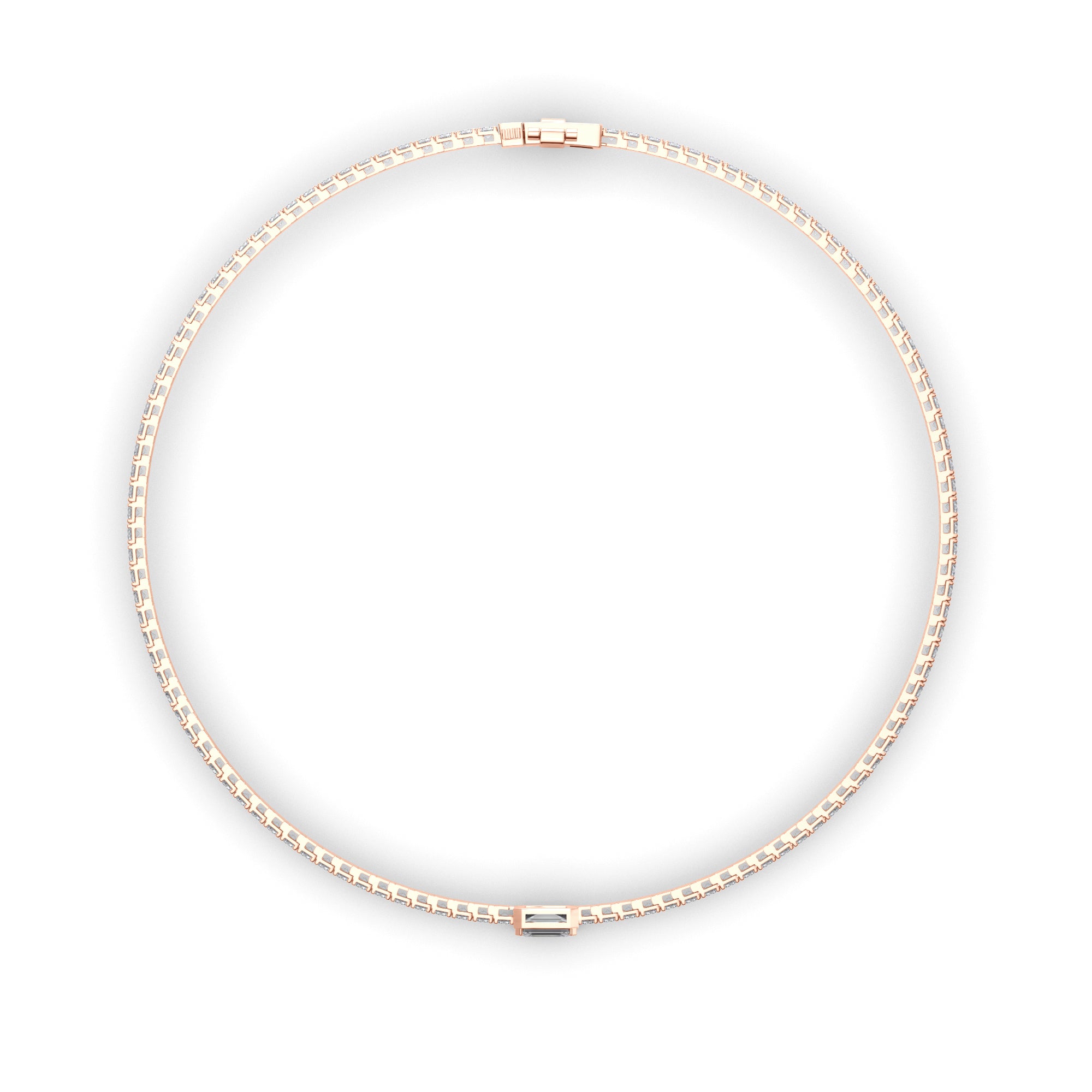 Emerald Cut Solitaire Natural Mined Diamond Tennis Bracelet