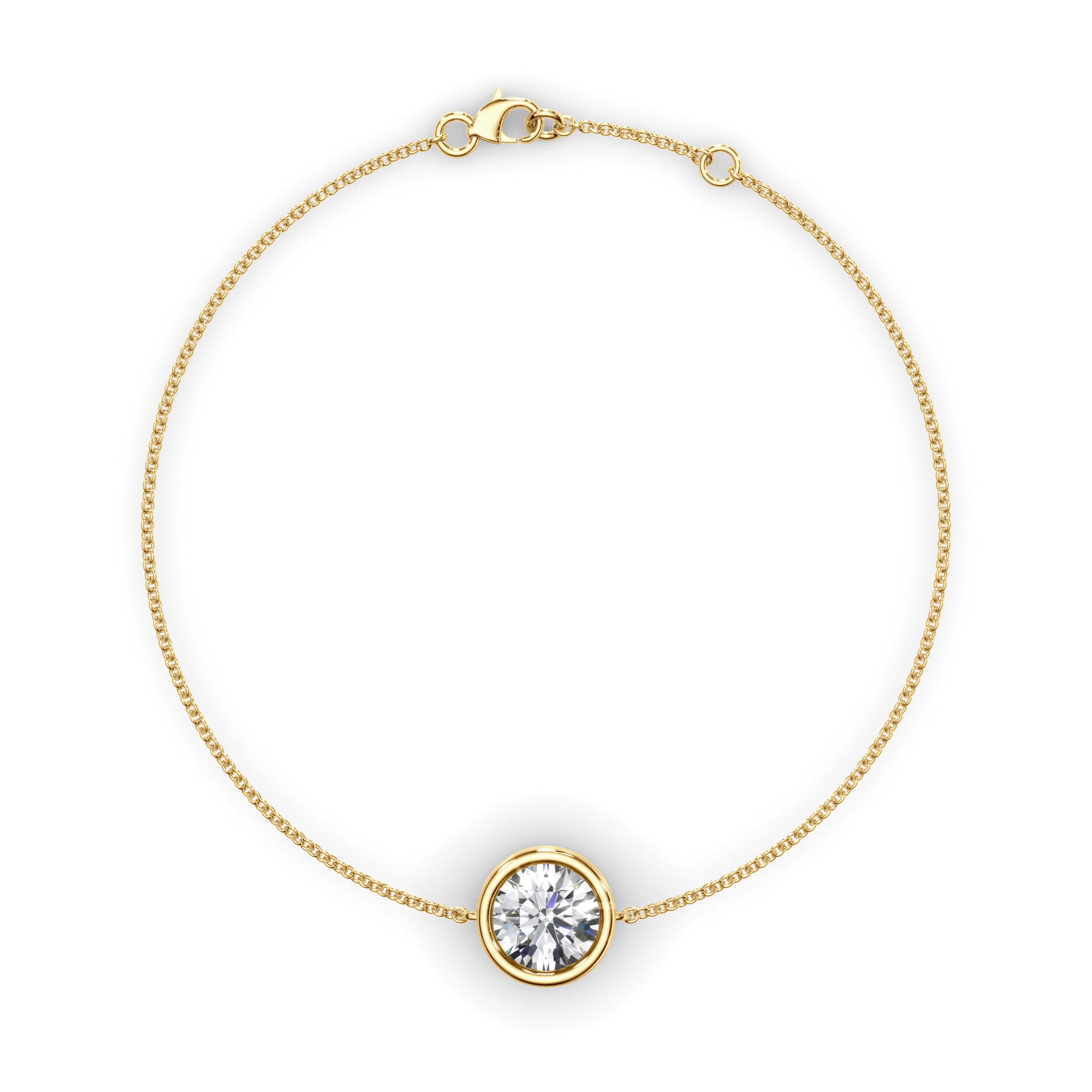 Round Brilliant Cut Diamond Bezel Set Bracelet