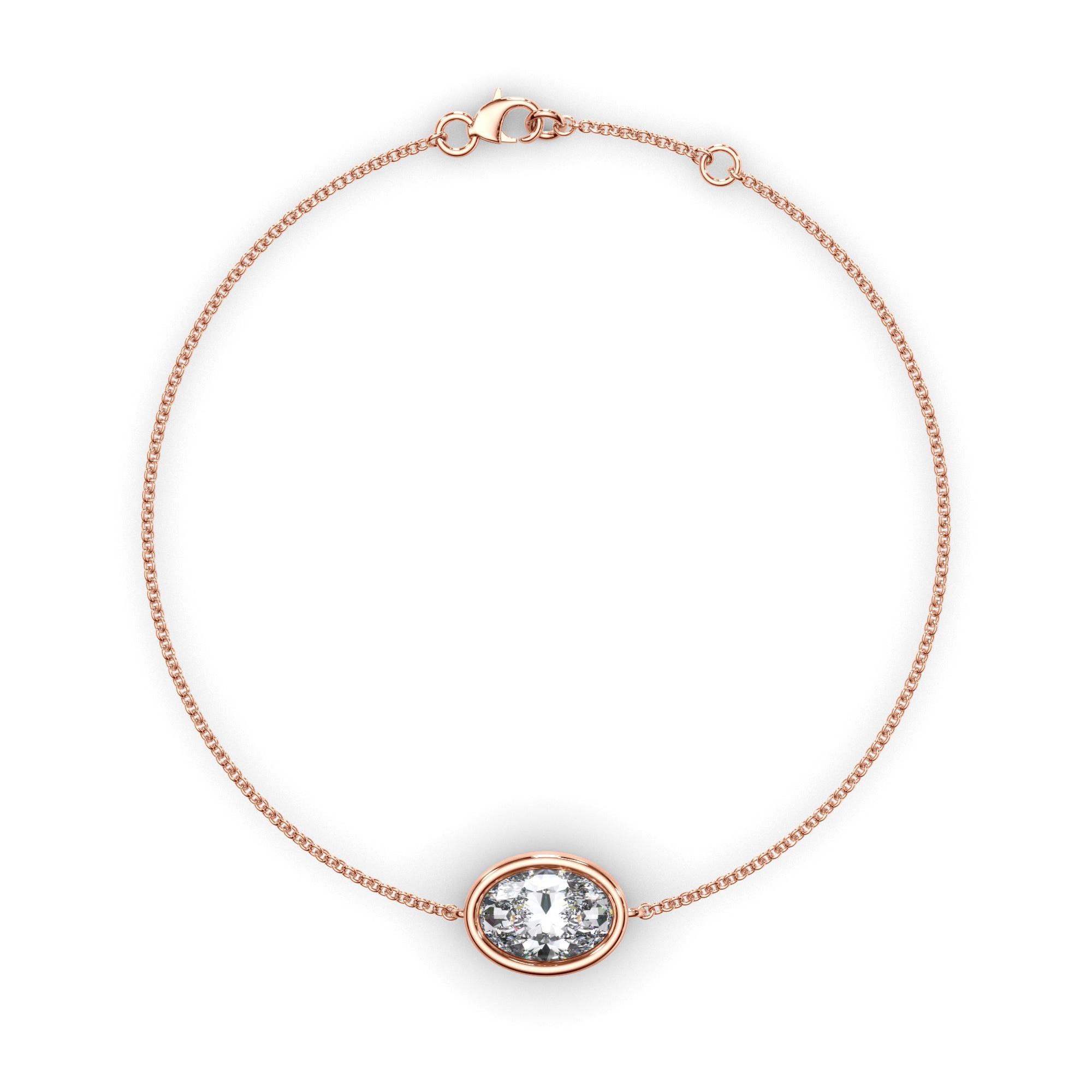 Oval Cut Diamond Bezel Set Bracelet
