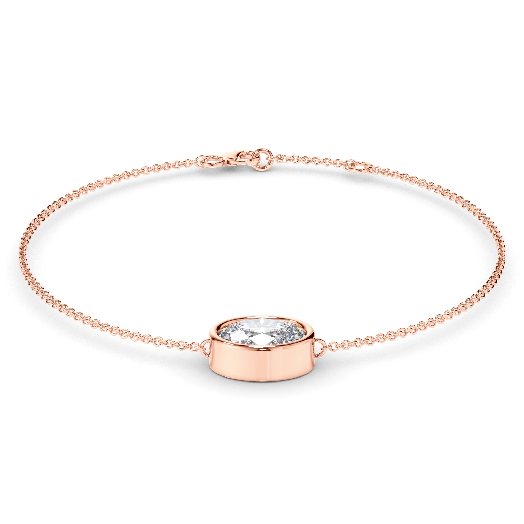Oval Cut Diamond Bezel Set Bracelet