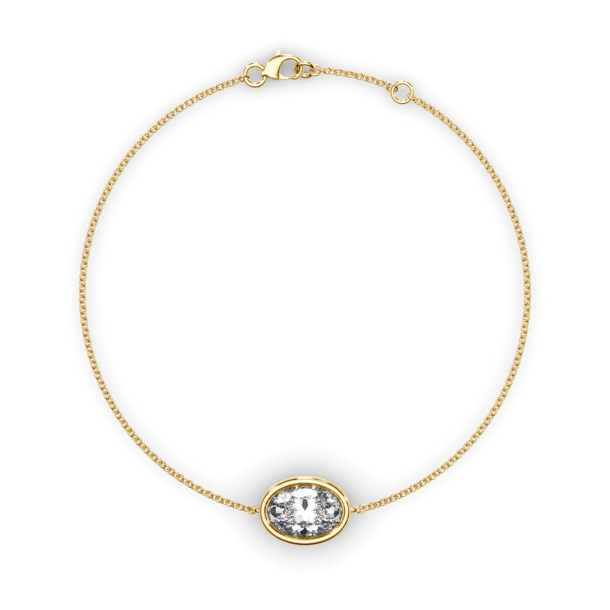 Oval Cut Diamond Bezel Set Bracelet