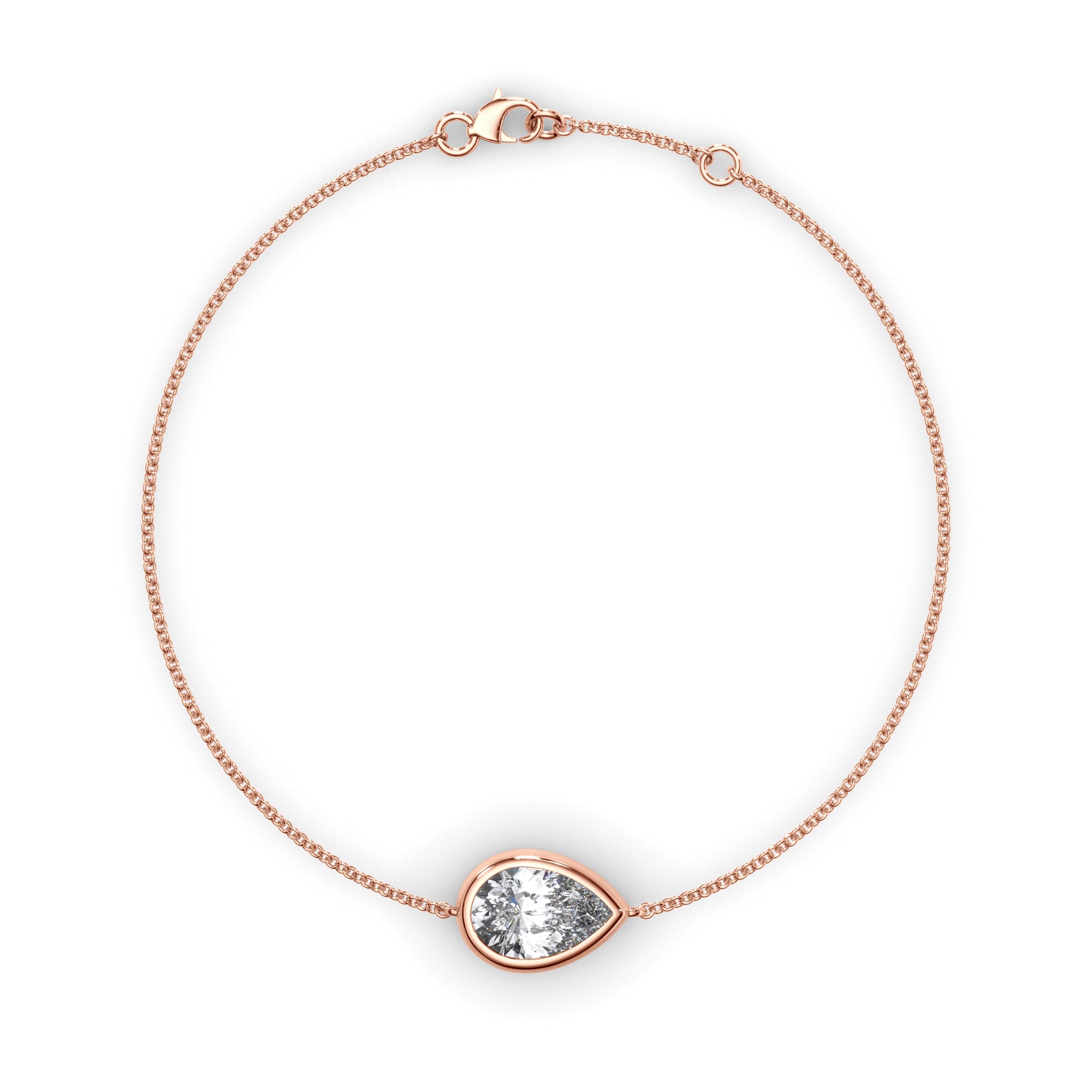 Pear Cut Diamond Bezel Set Bracelet