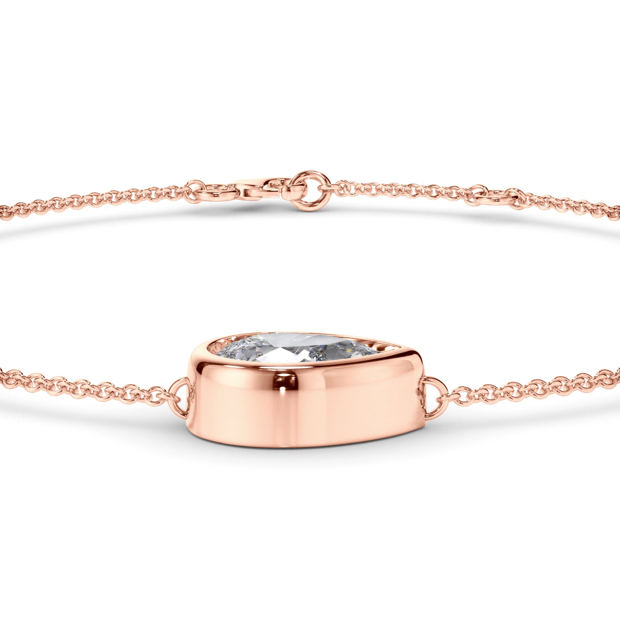 Pear Cut Diamond Bezel Set Bracelet
