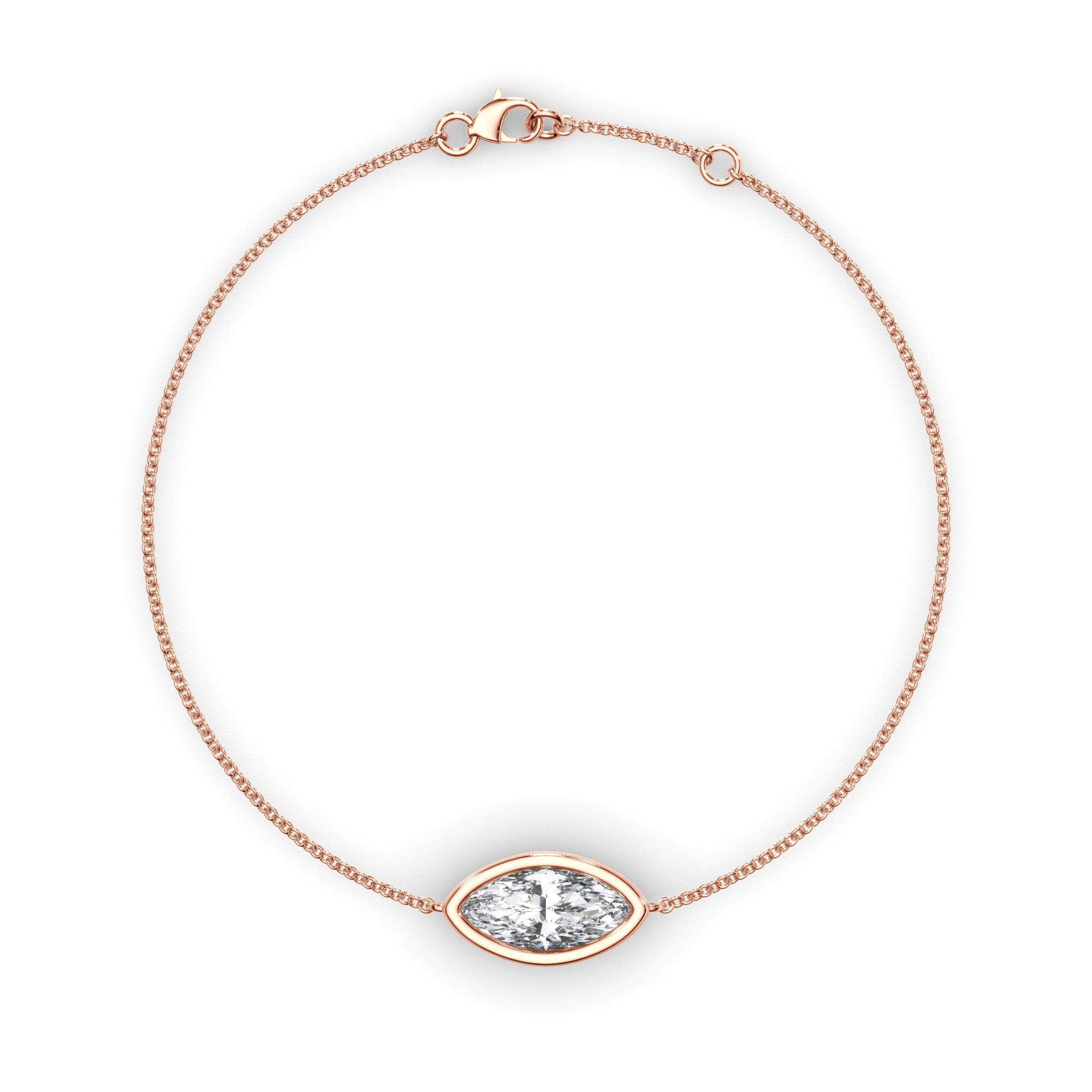 Marquise Cut Diamond Bezel Set Bracelet