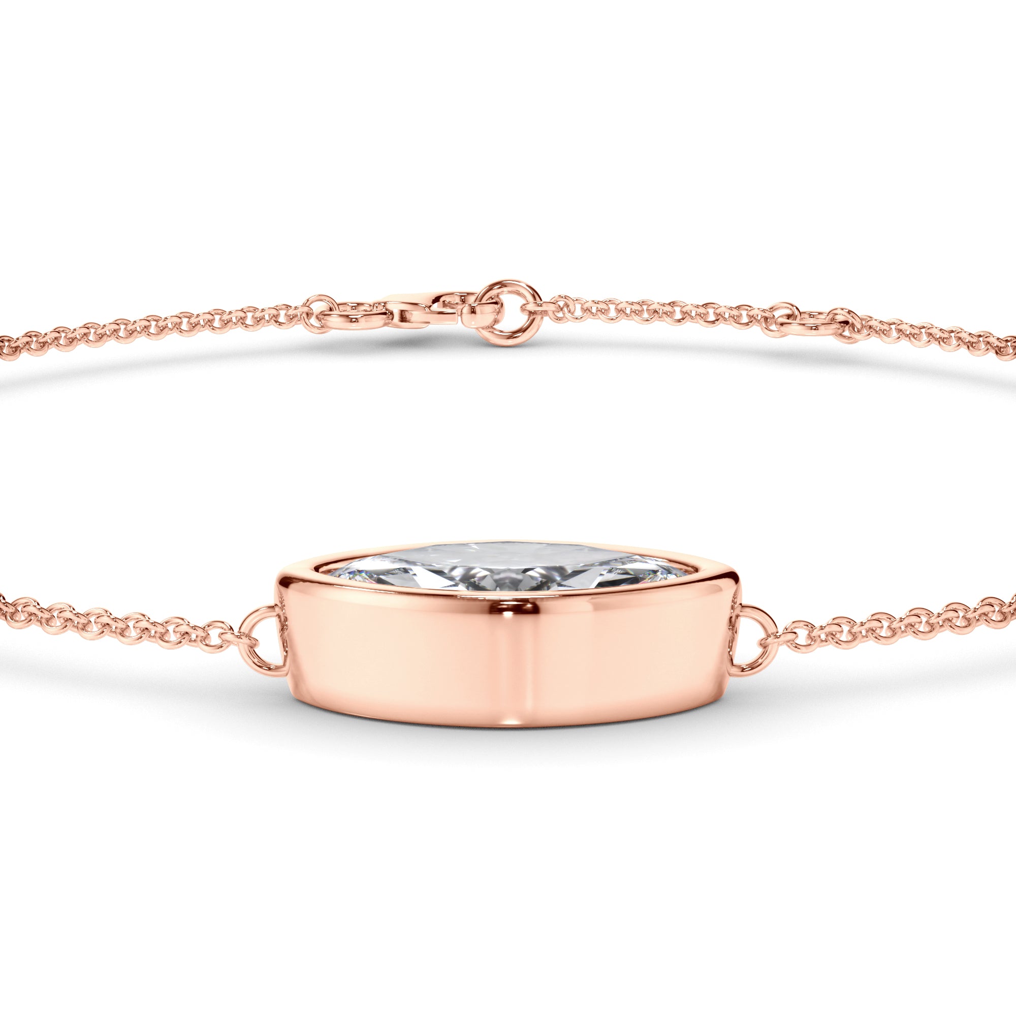 Marquise Cut Diamond Bezel Set Bracelet
