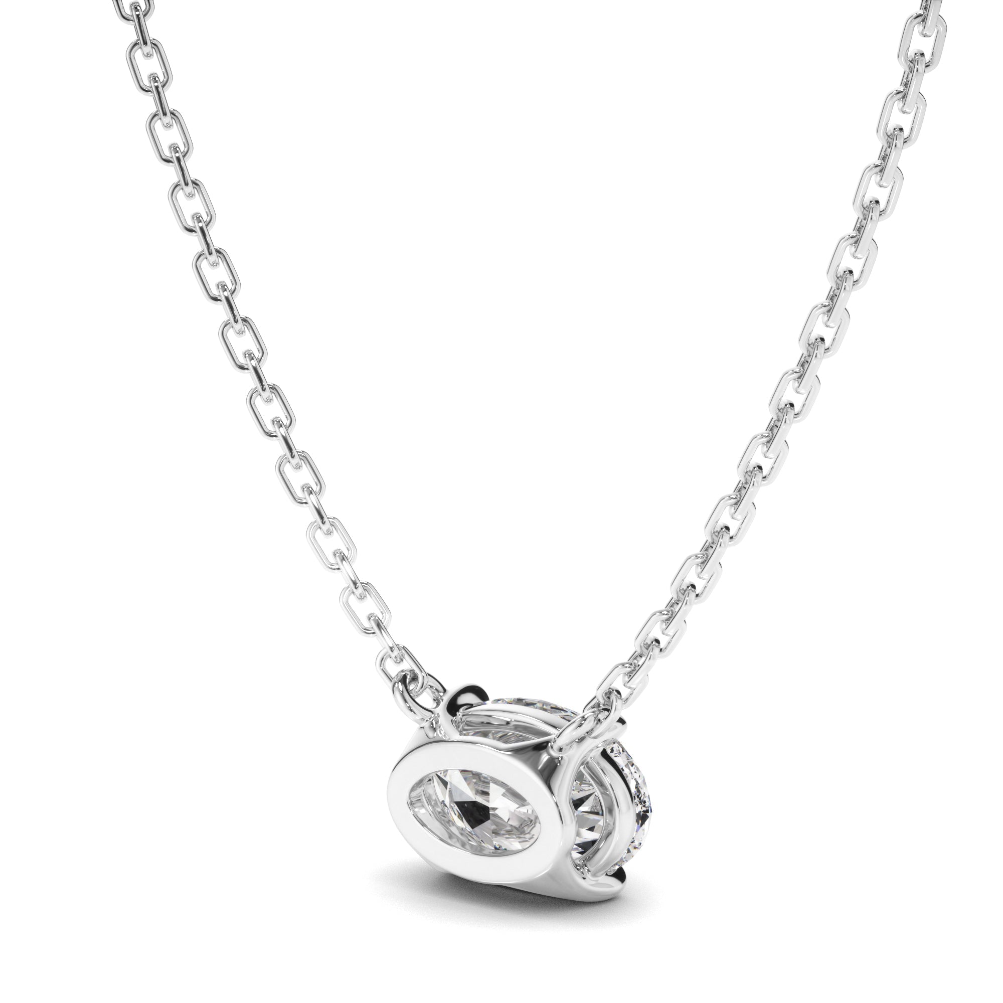 East West Oval Cut Diamond Necklet