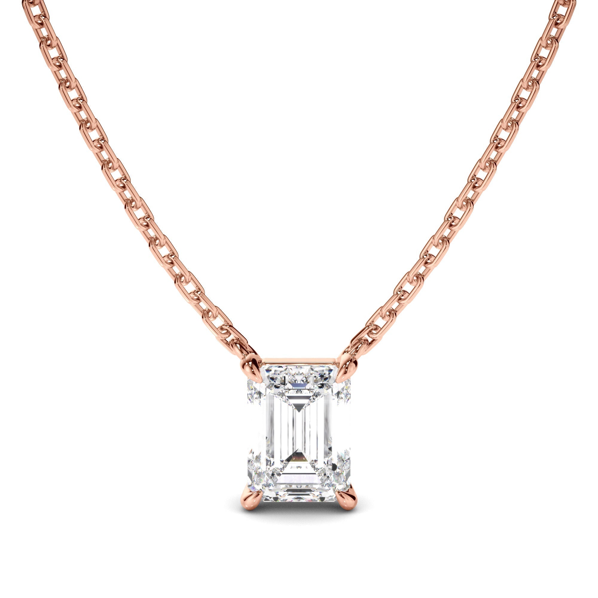 Emerald Cut Diamond Necklet