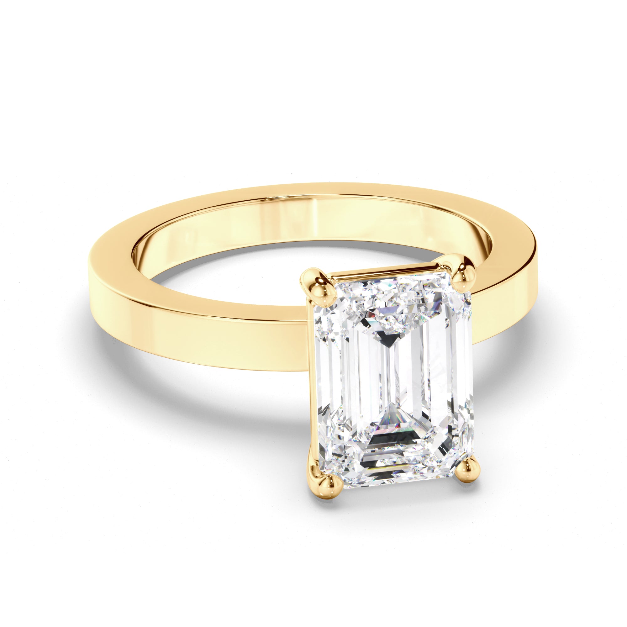 Emerald Cut Diamond Solitaire Engagement Ring