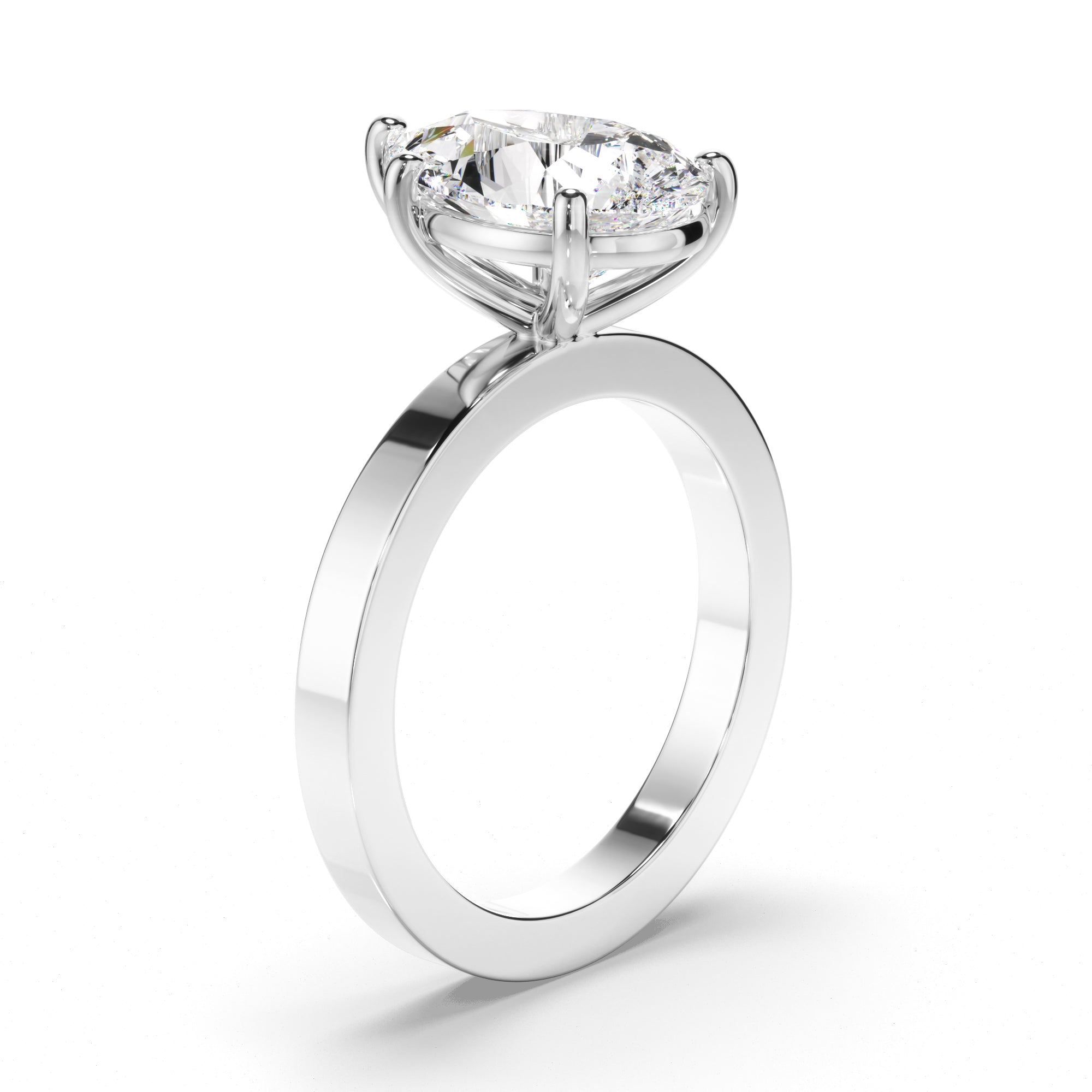 Pear Cut Diamond Solitaire Engagement Ring