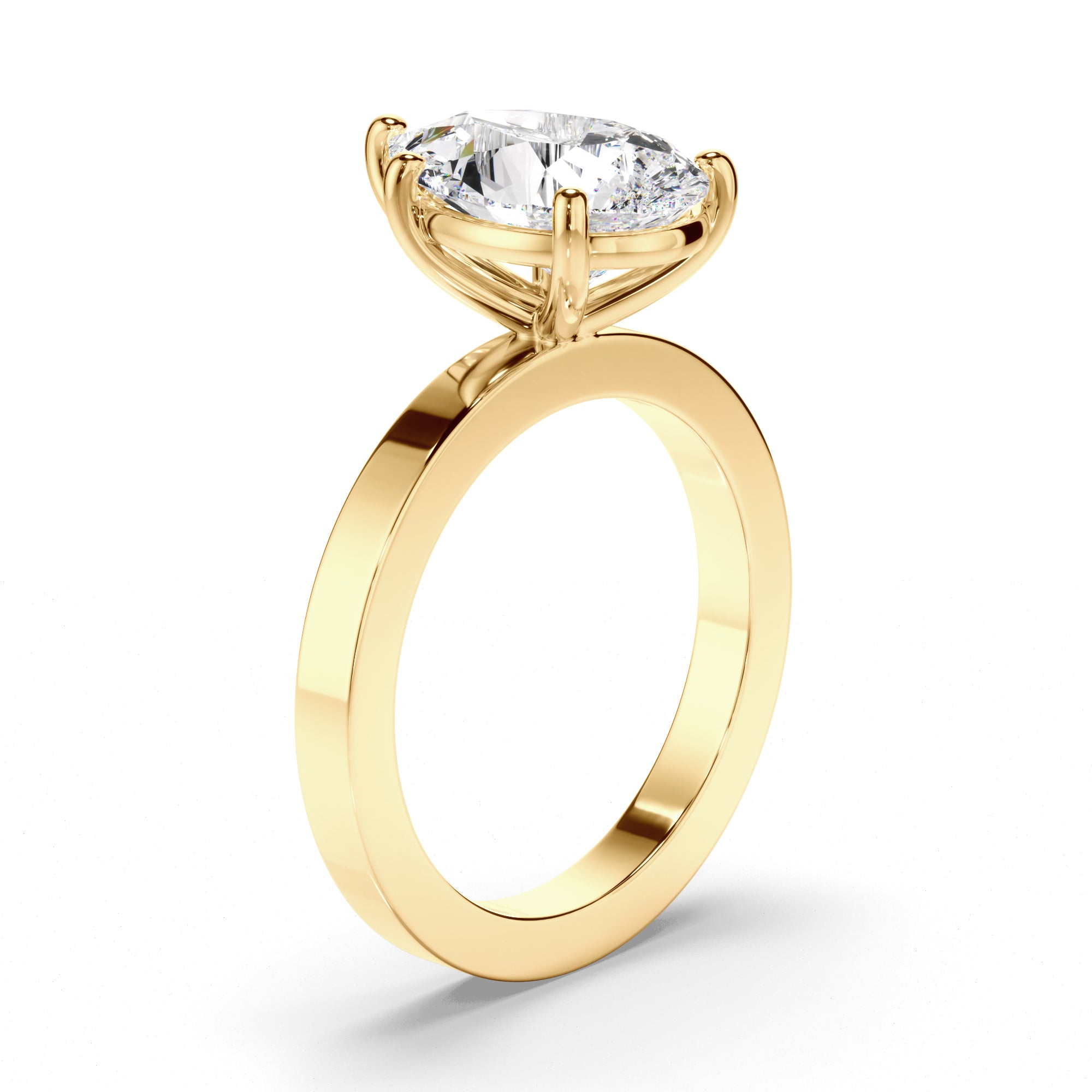 Pear Cut Diamond Solitaire Engagement Ring