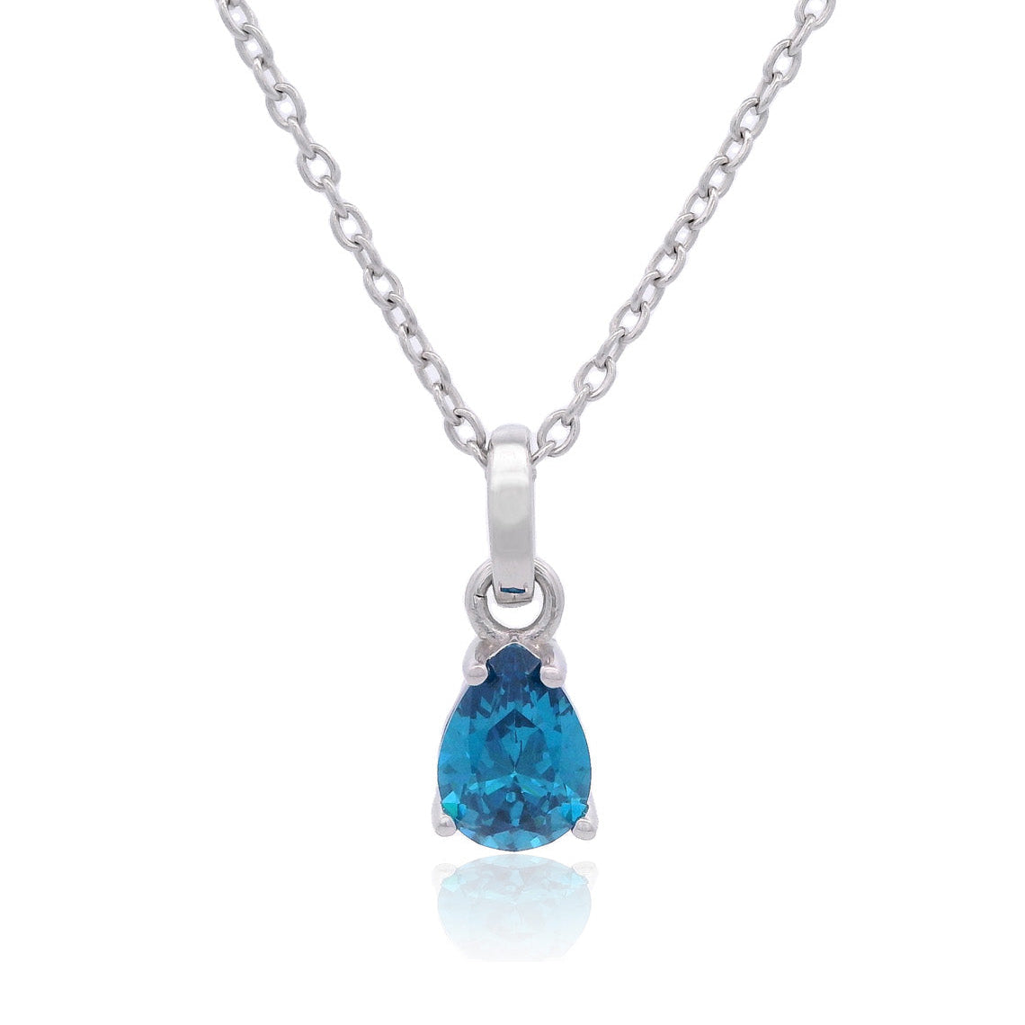 Georgini Wisteria Pendant Blue Topaz Cubic Zirconia Silver