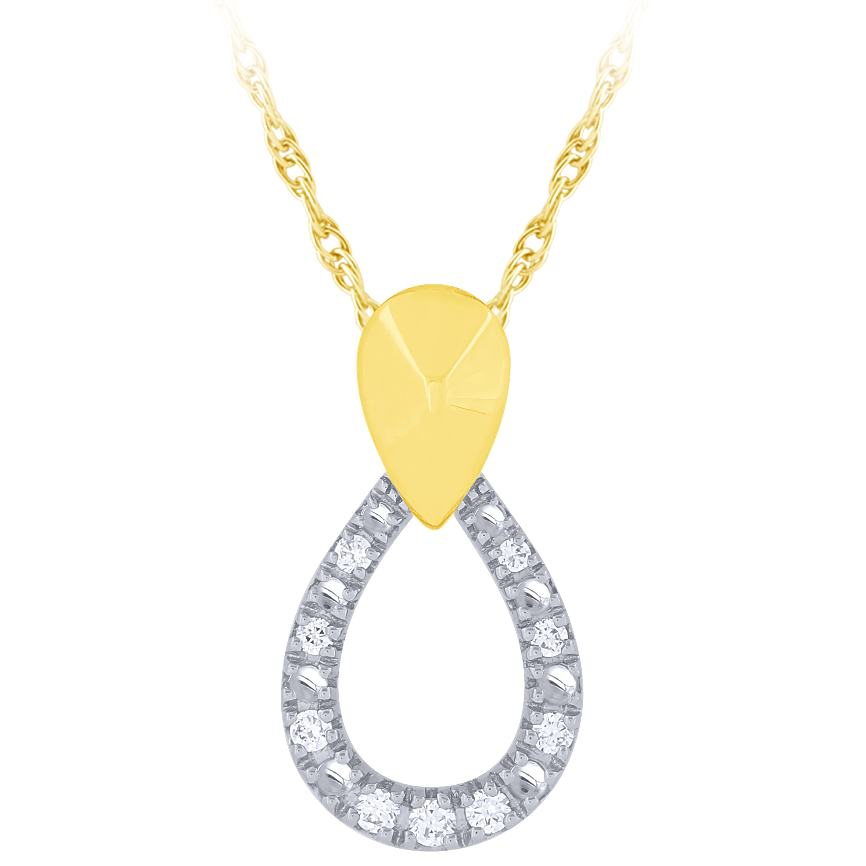 9ct Yellow Gold Diamond Pendant