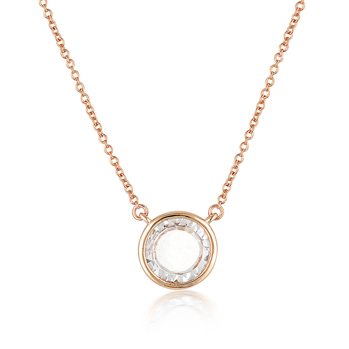 Noel Nights Sliced Stone Necklace Rose Gold