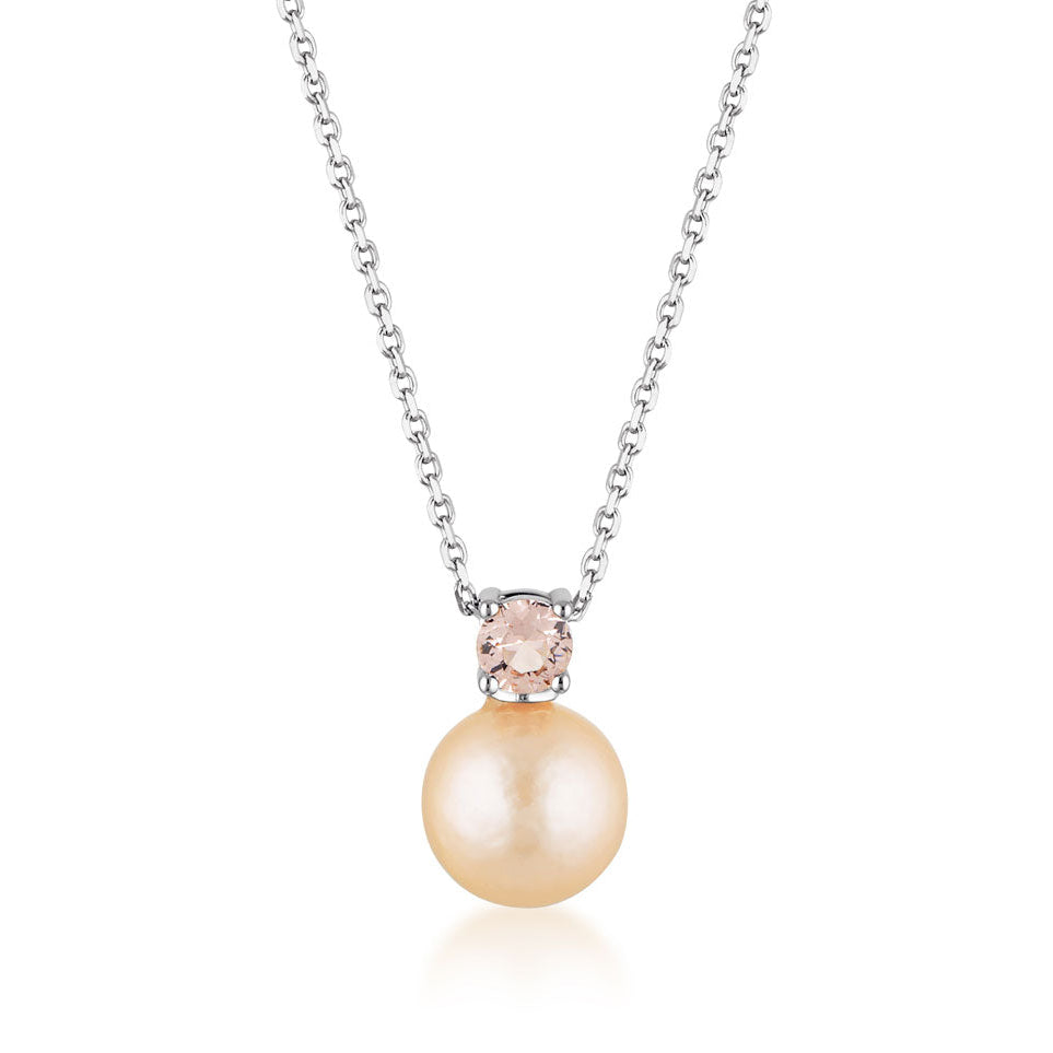 Georgini Noosa Pink Freshwater Pendant Silver