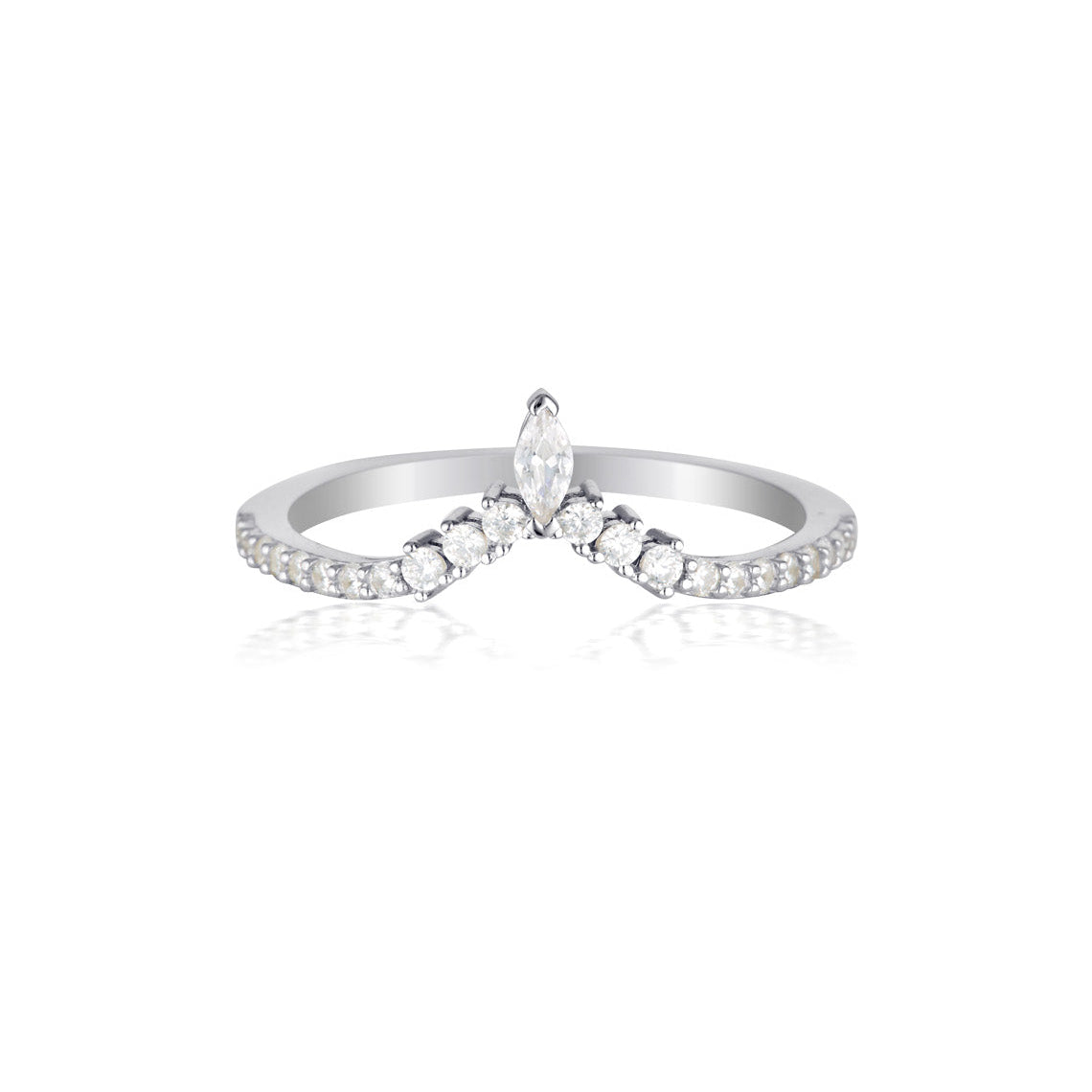 Rock Star Tiara Silver Ring