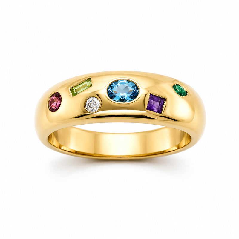 Multi-Gemstone Scatter Ring
