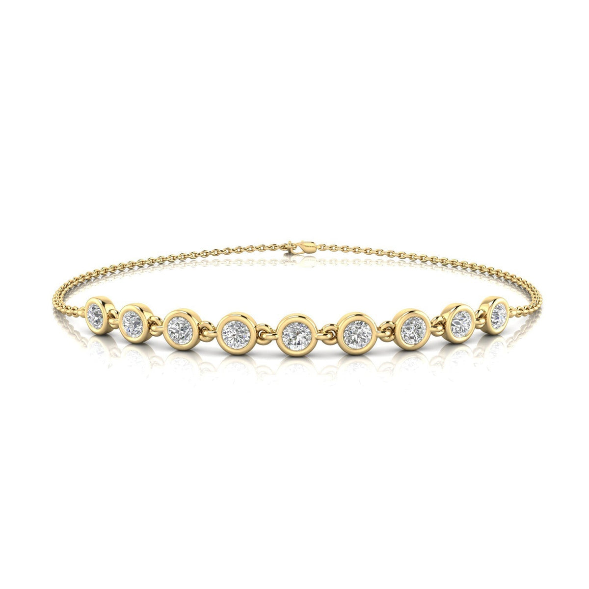 22ct Gold Vermeil 0.50ct Lab Grown Diamond Bracelet 17.8cm