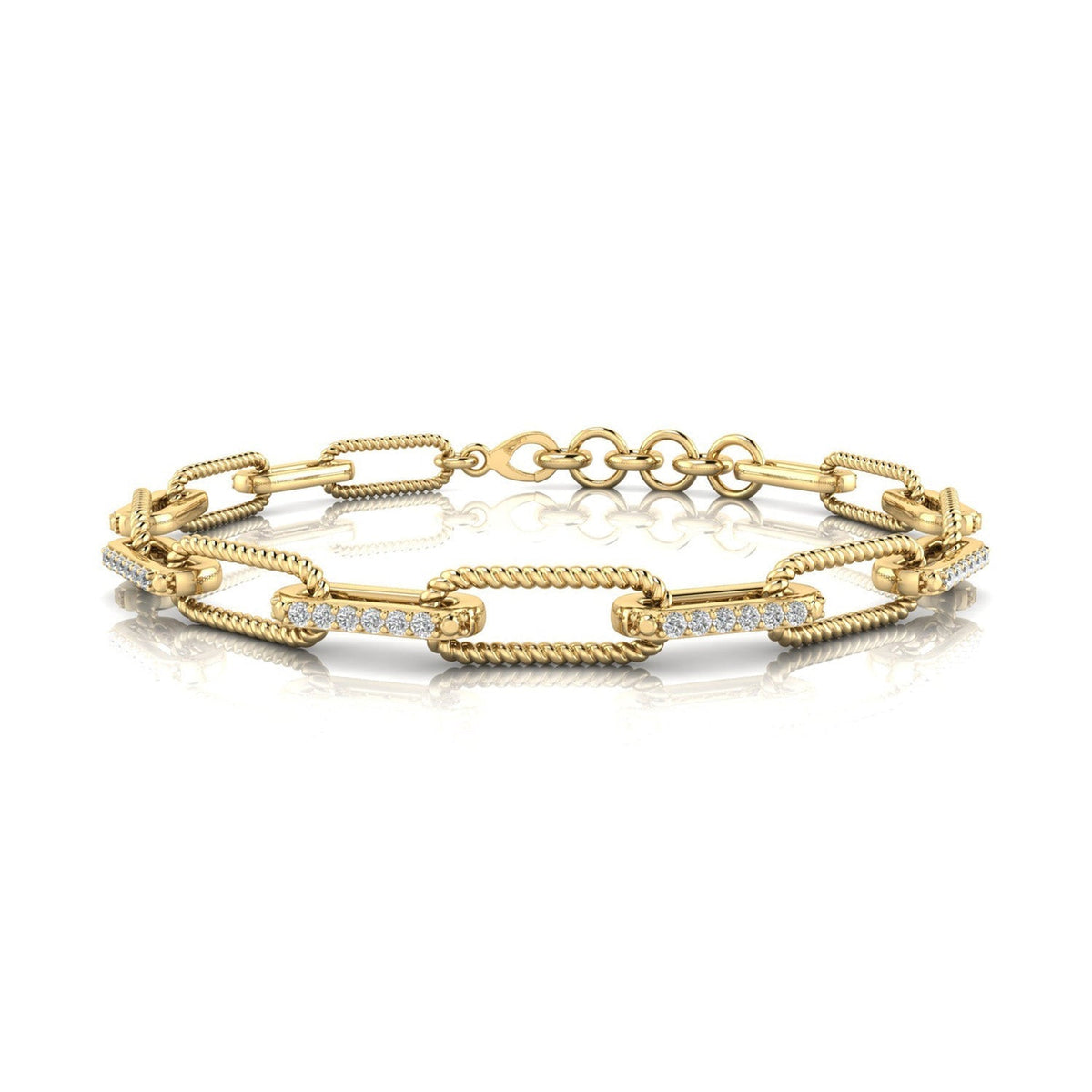22ct Gold Vermeil 0.33ct Lab Grown Diamond Bracelet 17.8cm