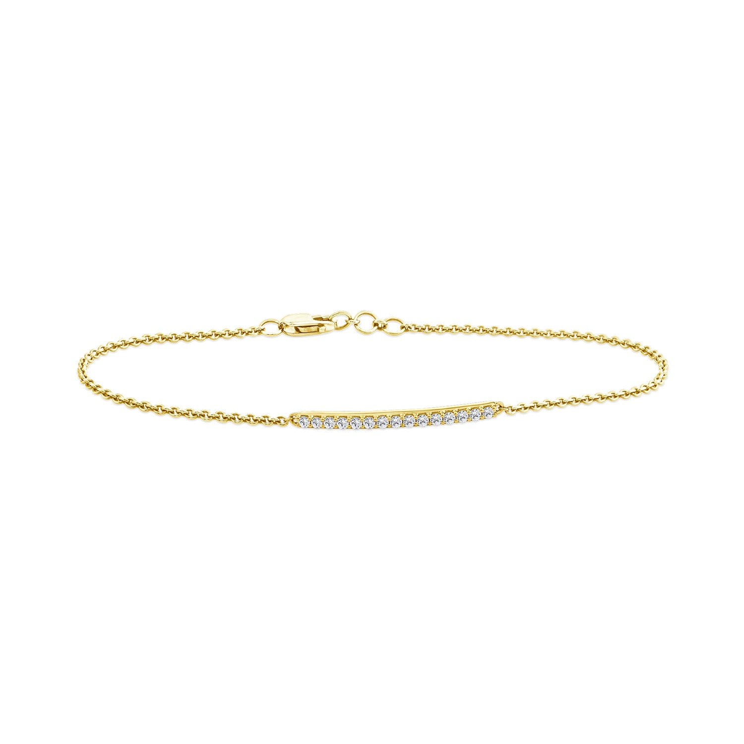 22ct Gold Vermeil 0.15ct Lab Grown Diamond Bracelet 17.8cm