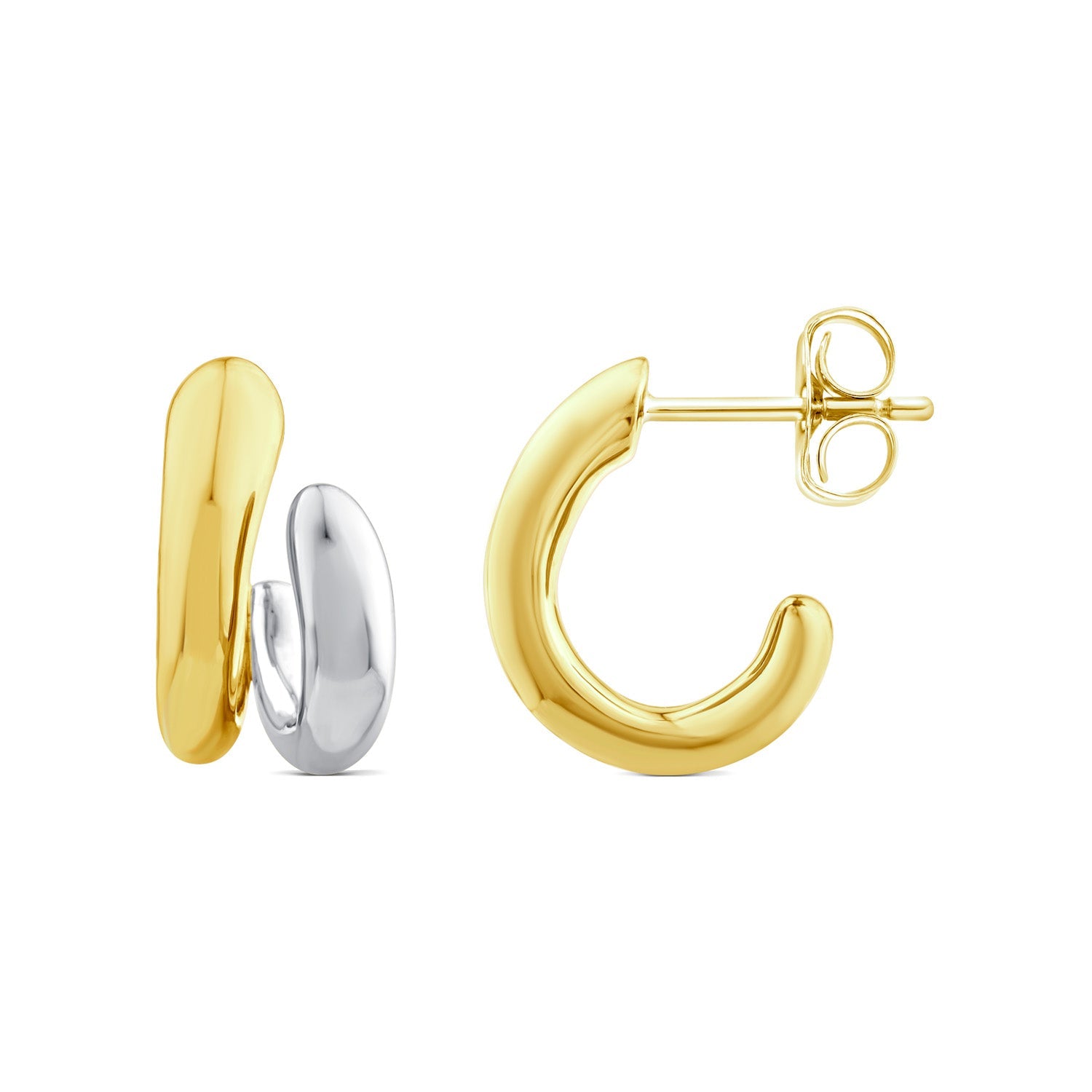 22ct Gold Vermeil & Silver Two-Tone Earrings