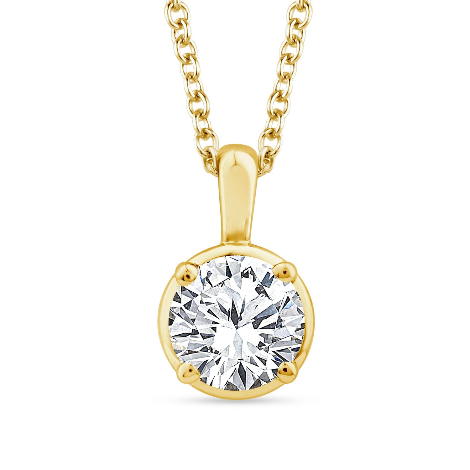 22ct Gold Vermeil 1.00ct Lab Grown Diamond Necklace 40-45cm