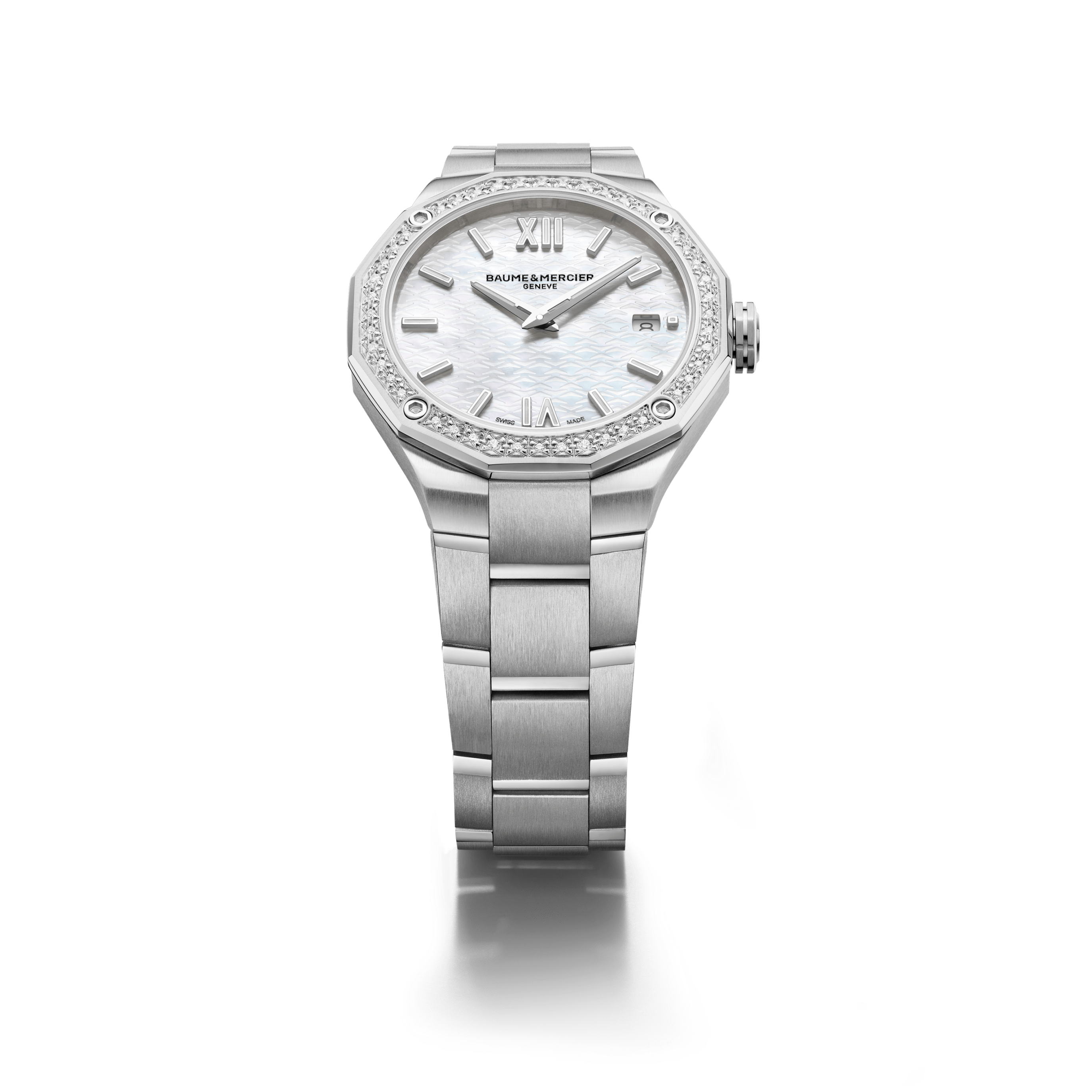 Baume & Mercier Riviera Quartz Watch, Date Display, Diamond-Set - 36mm