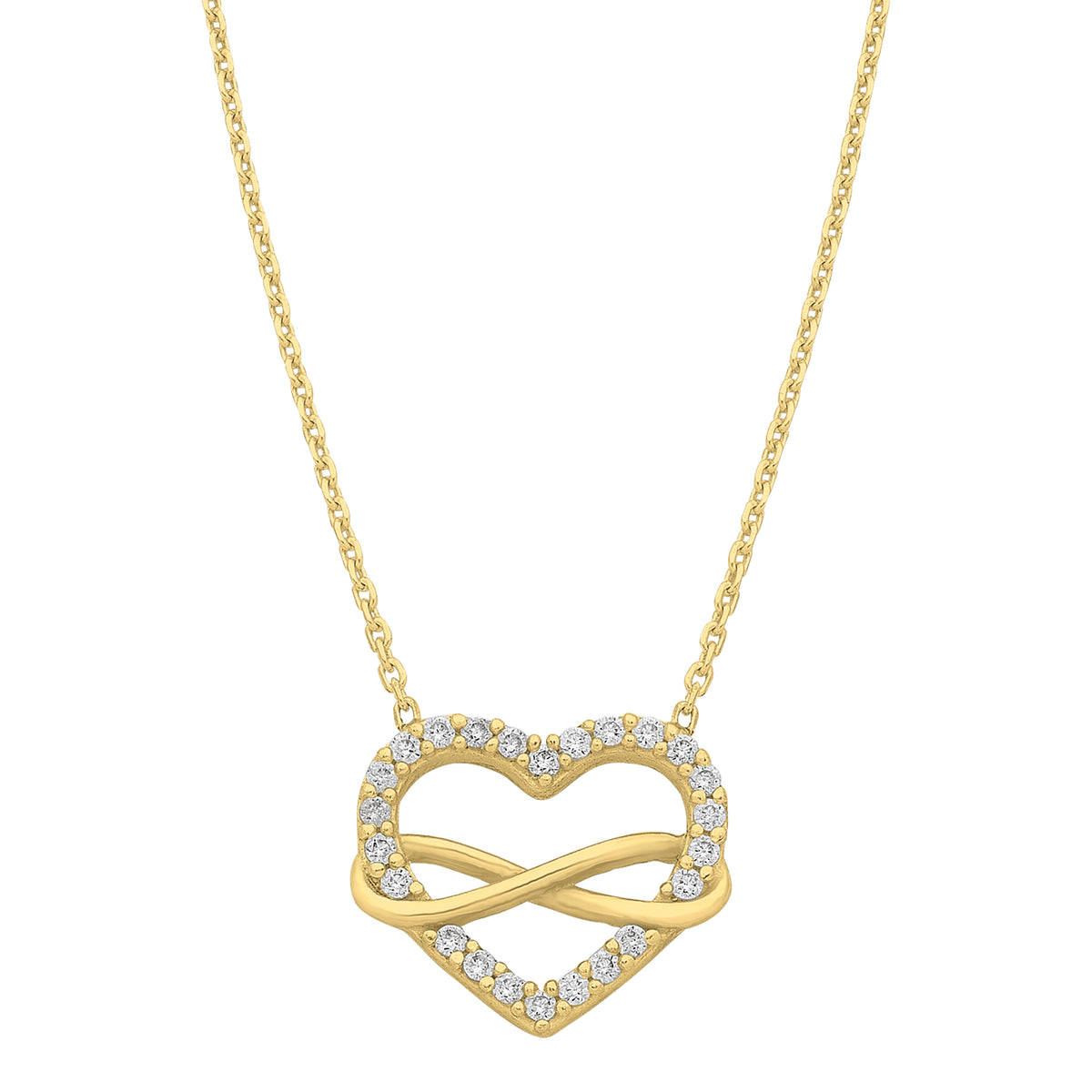 Gold-Plated Sterling Silver Cubic Zirconia Necklace