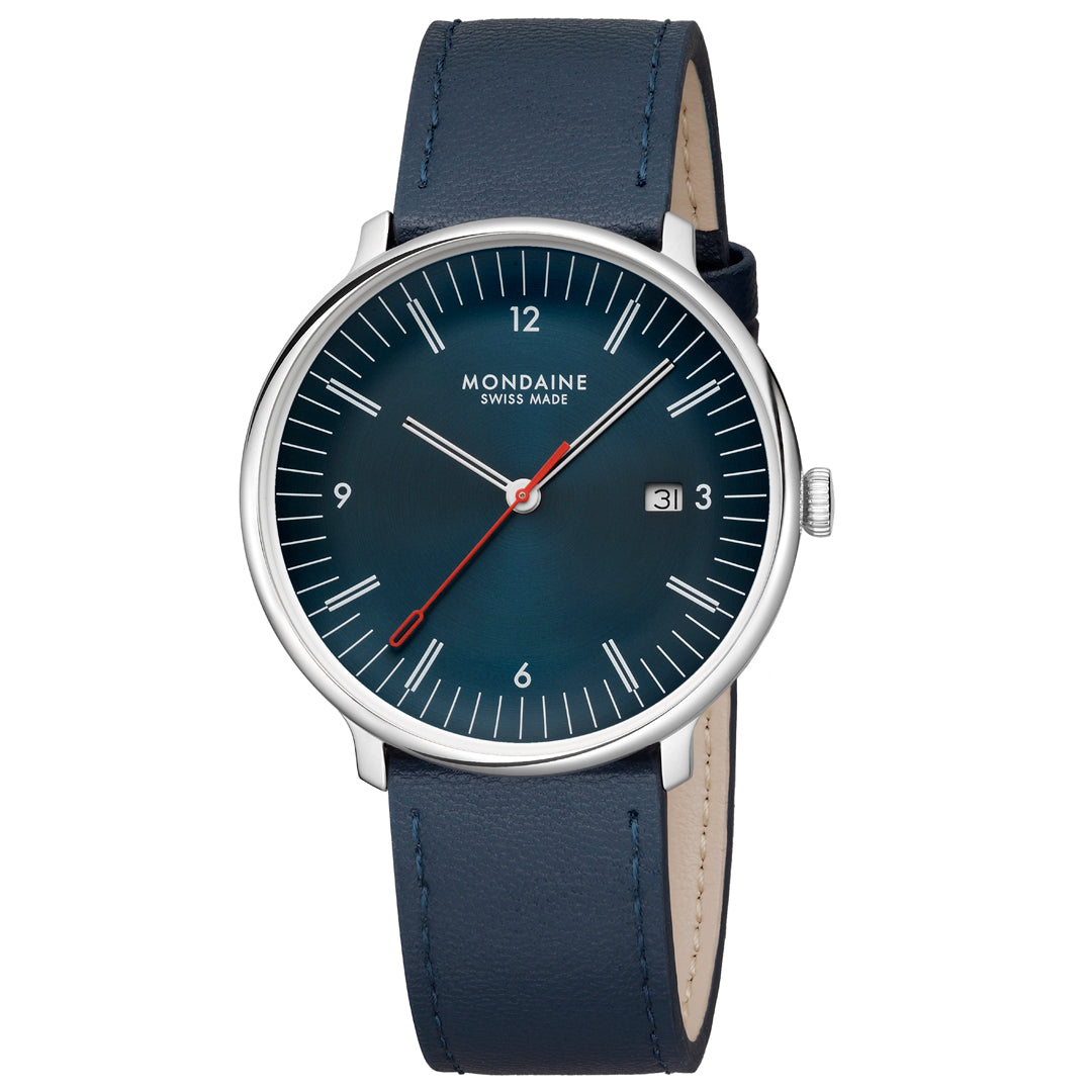 Mondaine Doppio 41mm Vegan Leather Watch Set - MLE.41240.LQV.SET