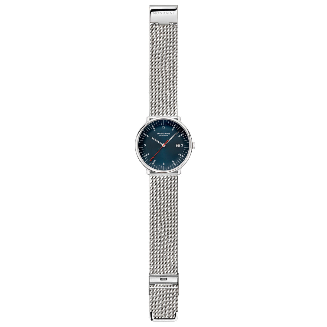 Mondaine Doppio 41mm Vegan Leather Watch Set - MLE.41240.LQV.SET