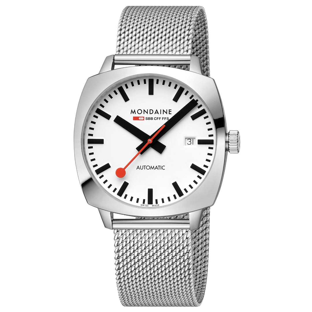Mondaine Cushion Automatic Stainless Steel Watch - MSL.3961B.SM