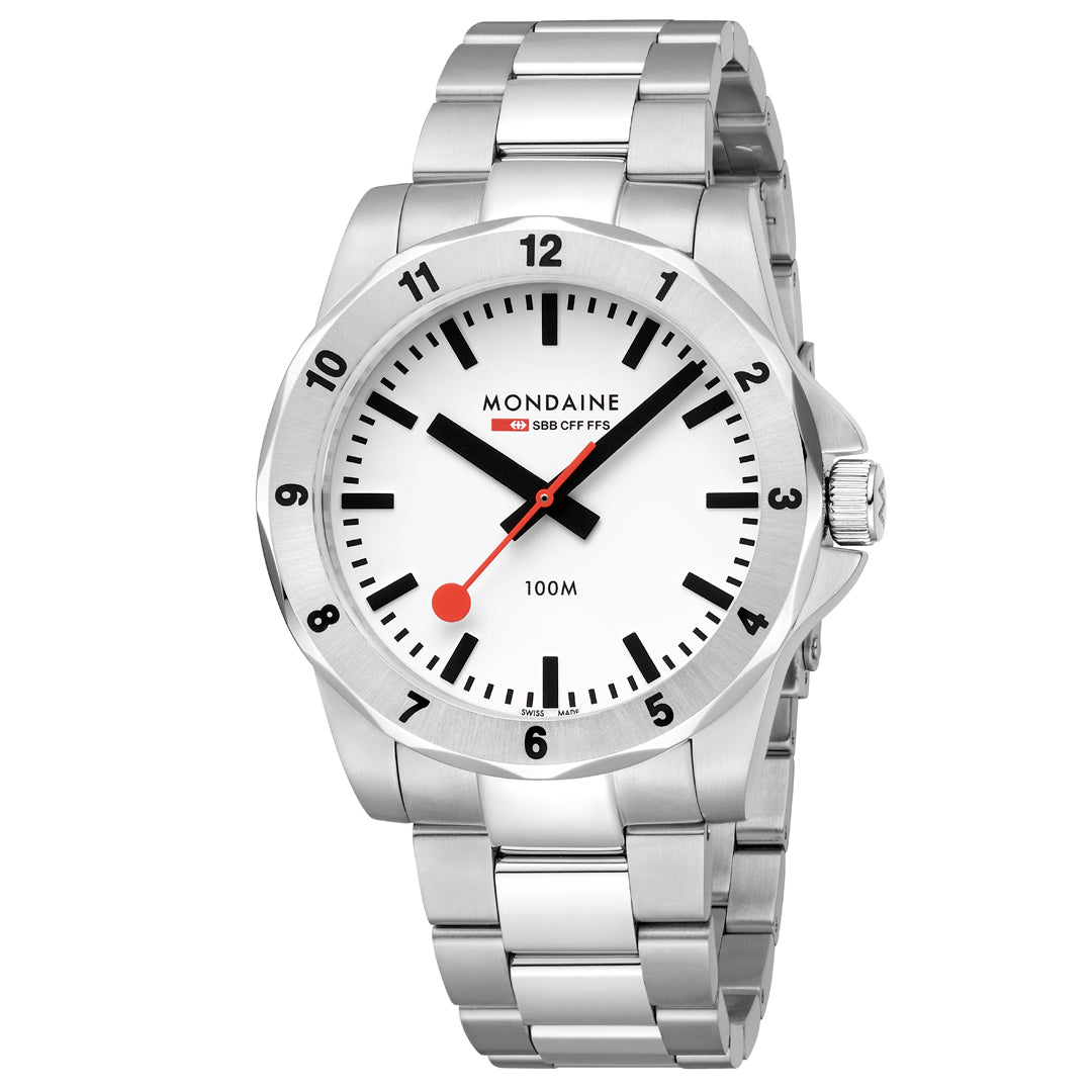 Mondaine Numeri Stainless Steel 42mm Watch - MSN.4211B.SK